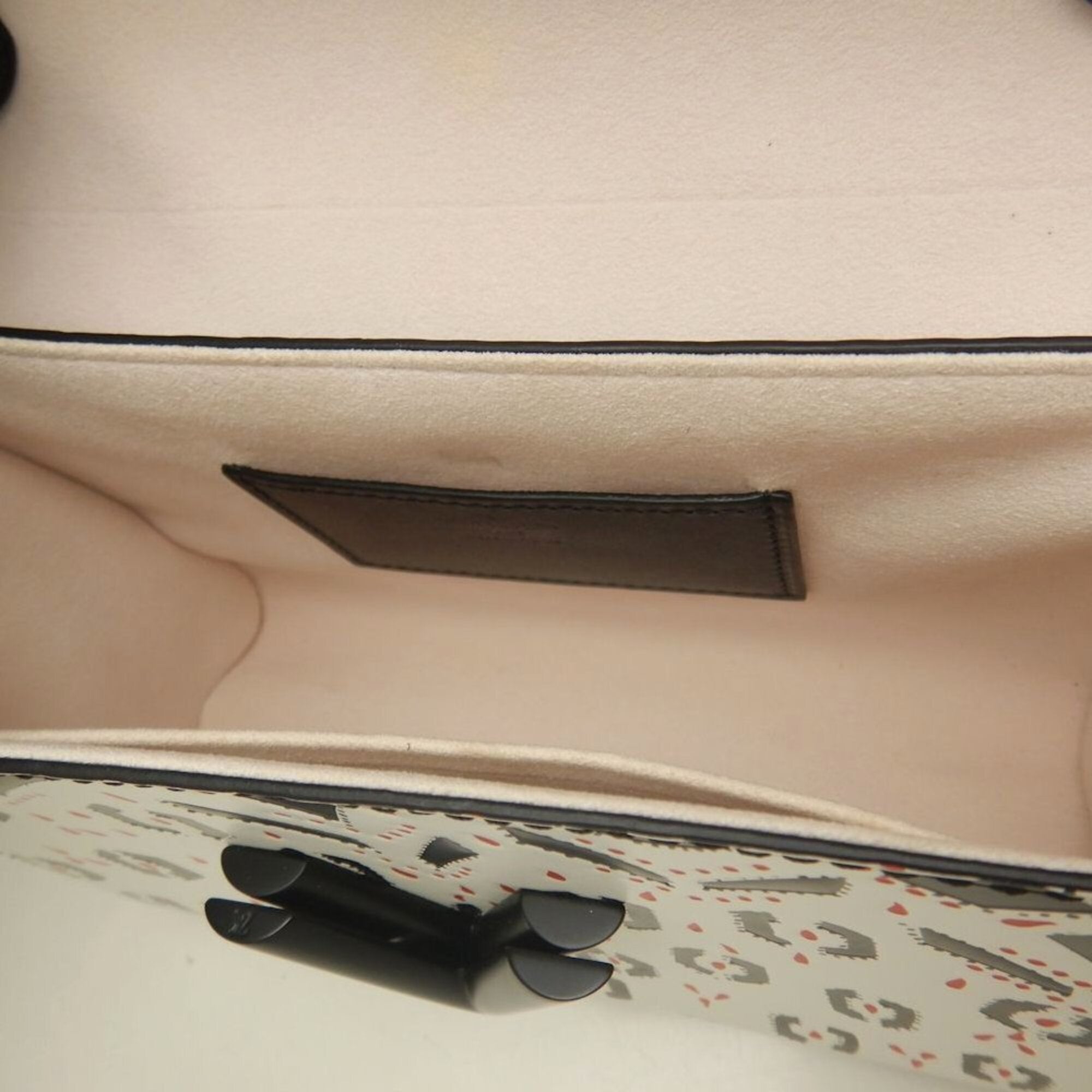 Louis Vuitton Black White Leather Shoulder Bag (Pre-Owned)
