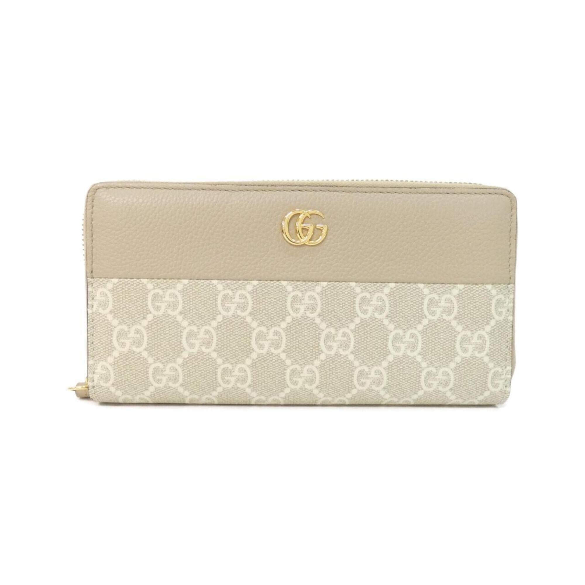 Gucci Beige White Gg Supreme Long Wallet (Bi-Fold) (Pre-Owned)