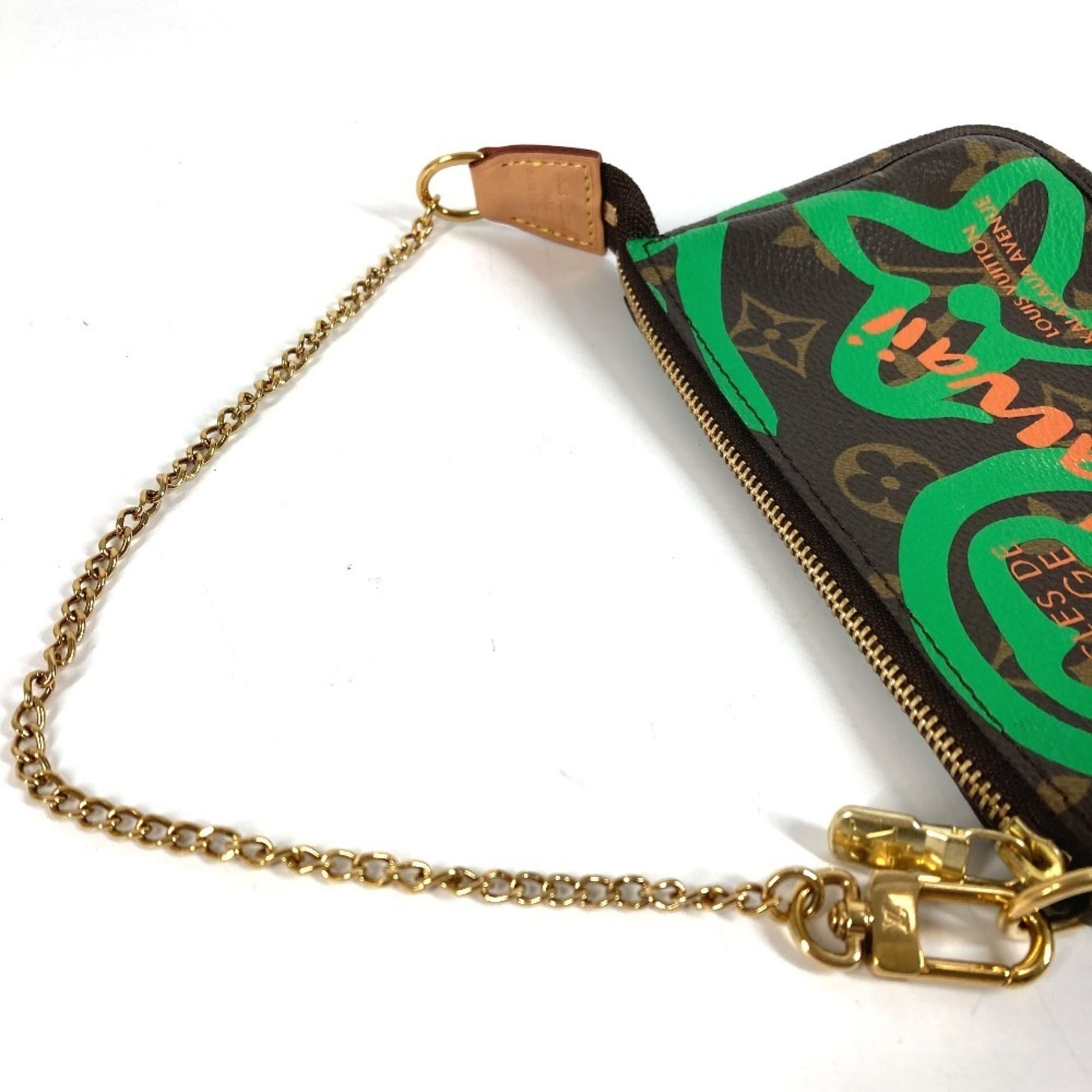Louis Vuitton Brown Green Monogram Monogram Canvas Handbag Pouch (Pre-Owned)