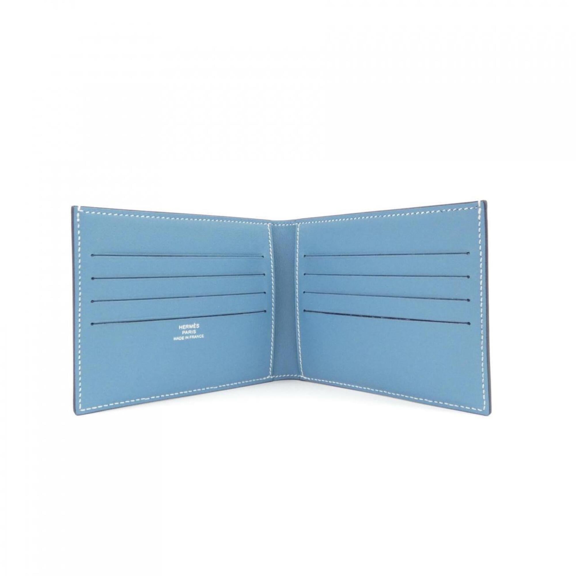 Hermes Blue Swift Leather Bill Wallet (Bi-Fold) (Pre-Owned)