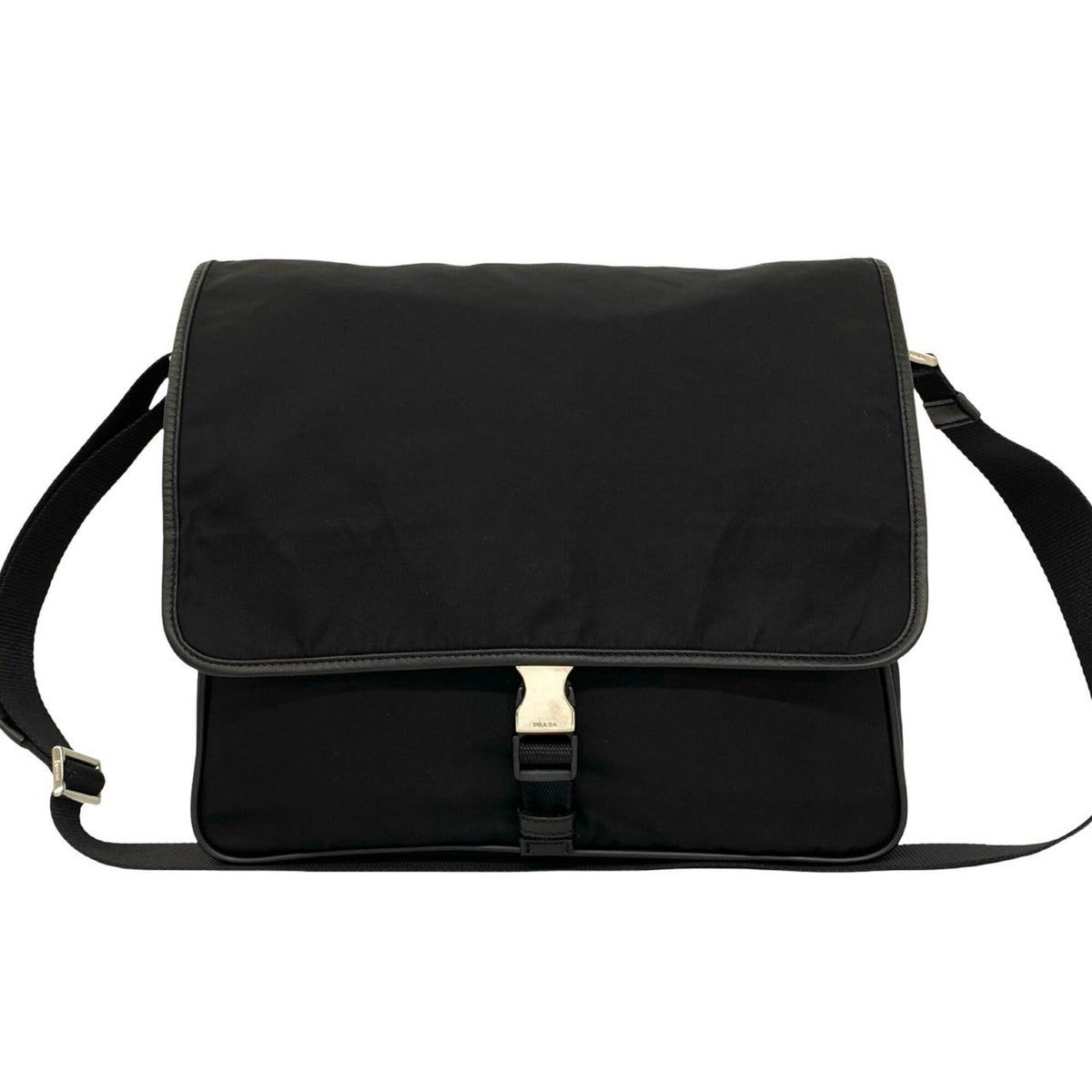 Prada Black Nylon Leather Shoulder Bag (Pre-Owned)
