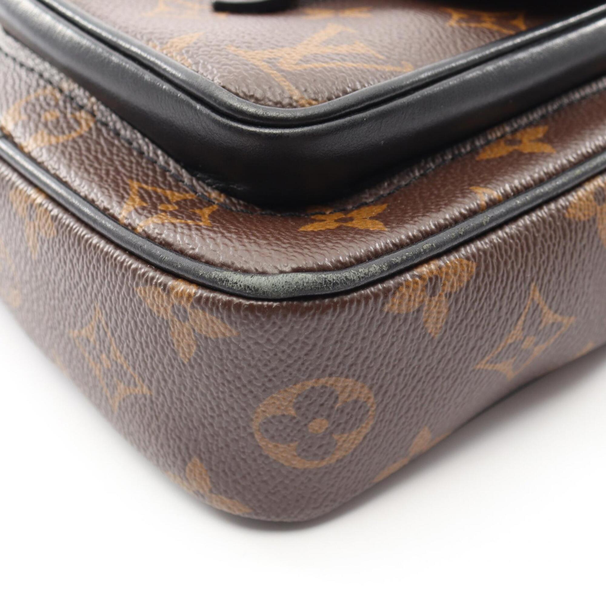 Louis Vuitton Black Brown Pvc Leather Handbag Shoulder Bag (Pre-Owned)