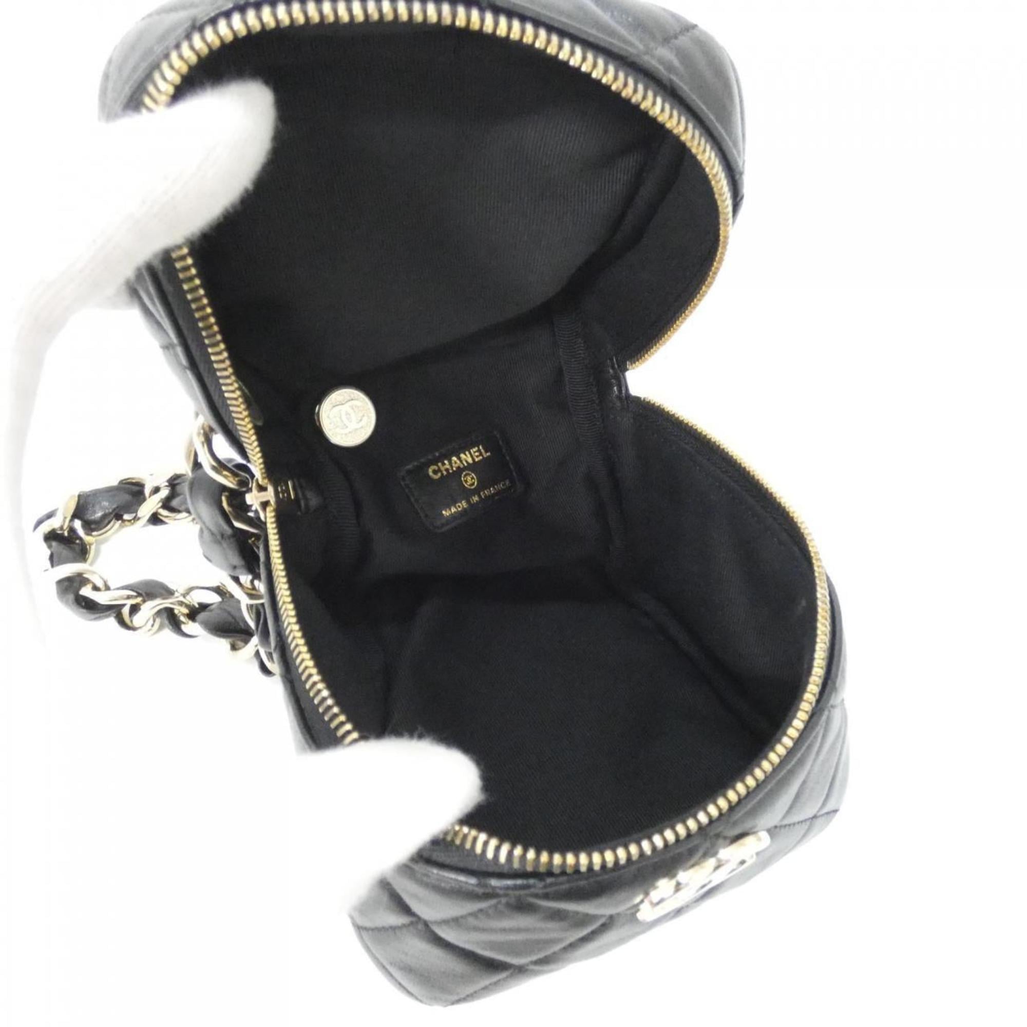Chanel Black Leather Handbag Pouch (Pre-Owned)