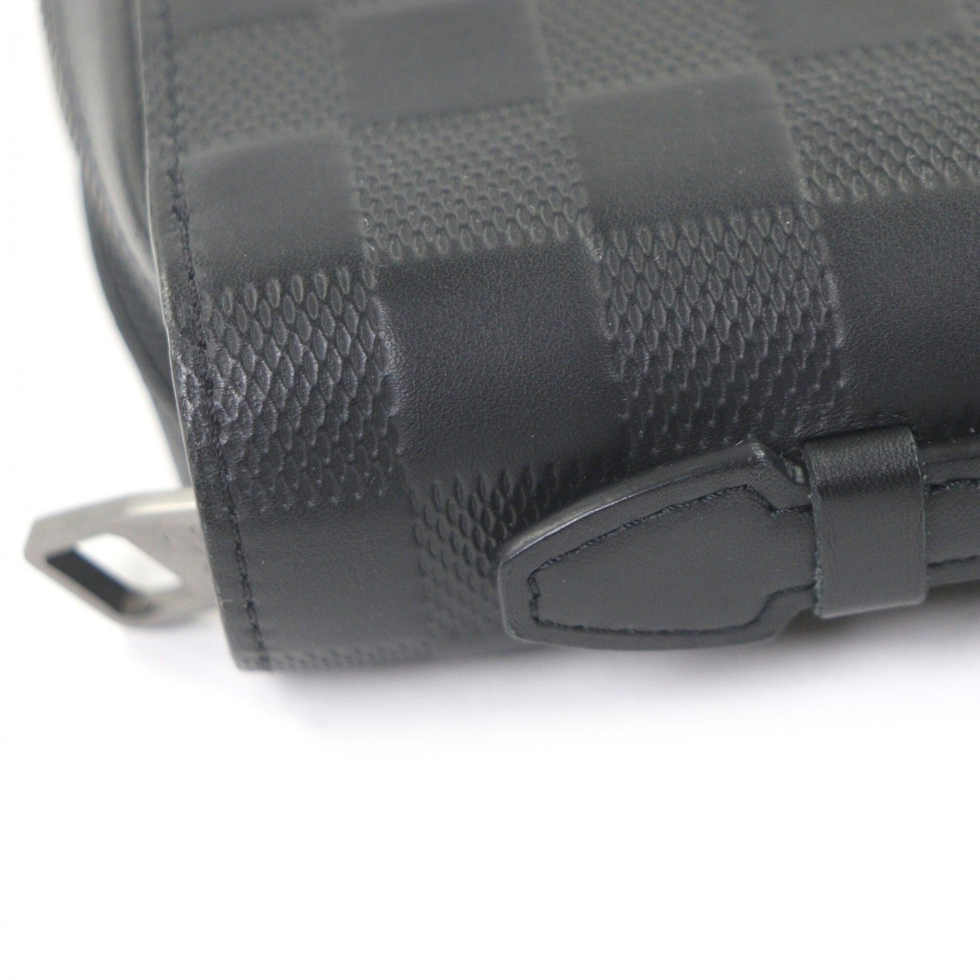 Louis Vuitton Damier Infini Black Leather Long Wallet (Bi-Fold) (Pre-Owned)