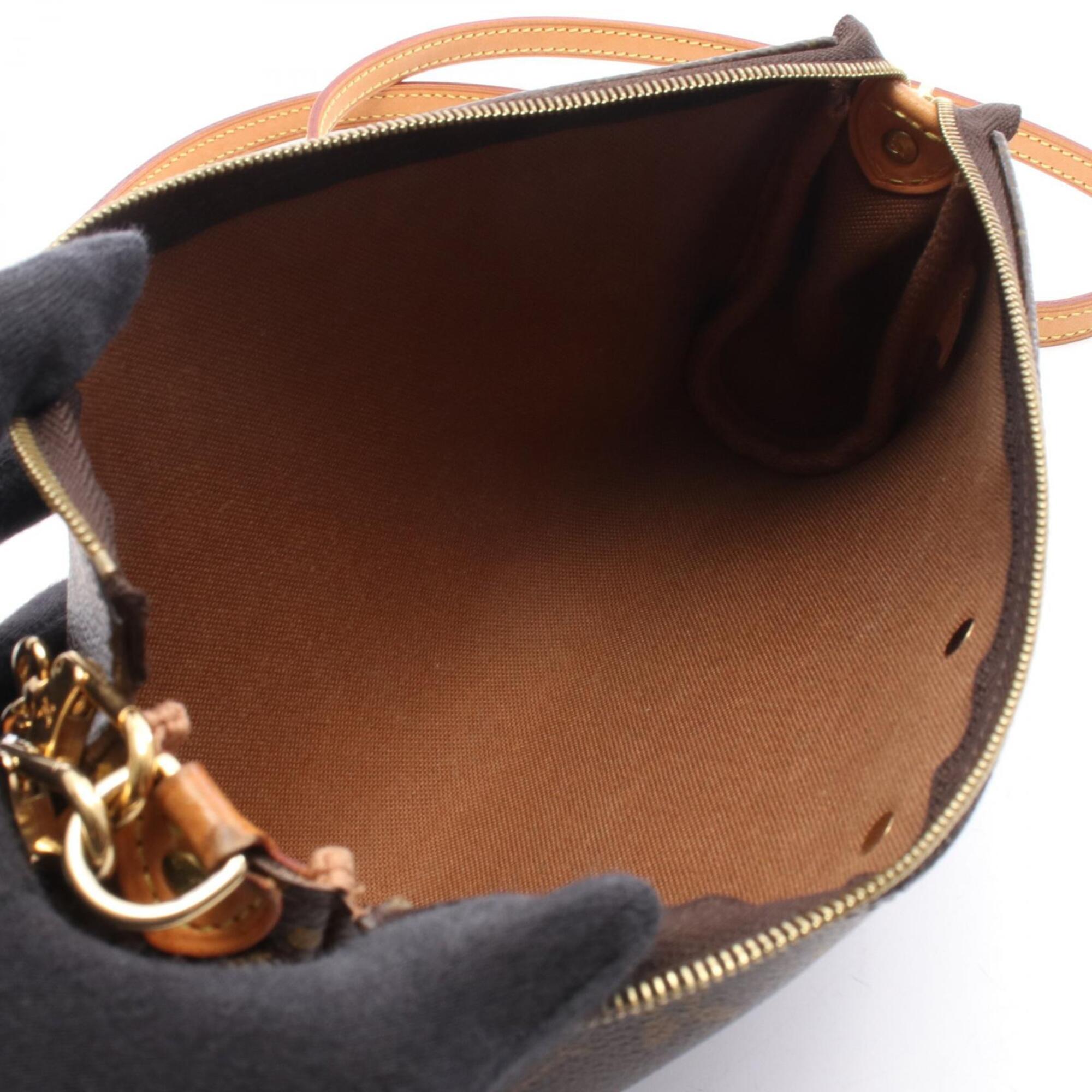Louis Vuitton Brown Coated Canvas Leather Handbag Shoulder Bag (Pre-Owned)