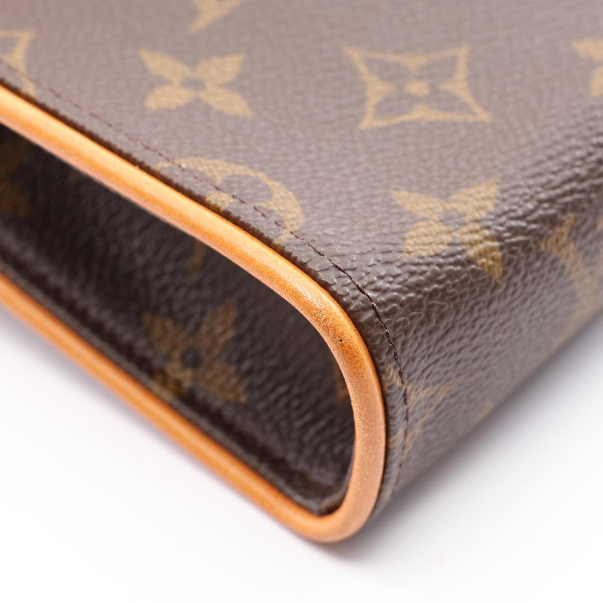 Louis Vuitton Brown Monogram Coated Canvas Canvas Leather Fanny Pack Handbag (Pre-Owned)