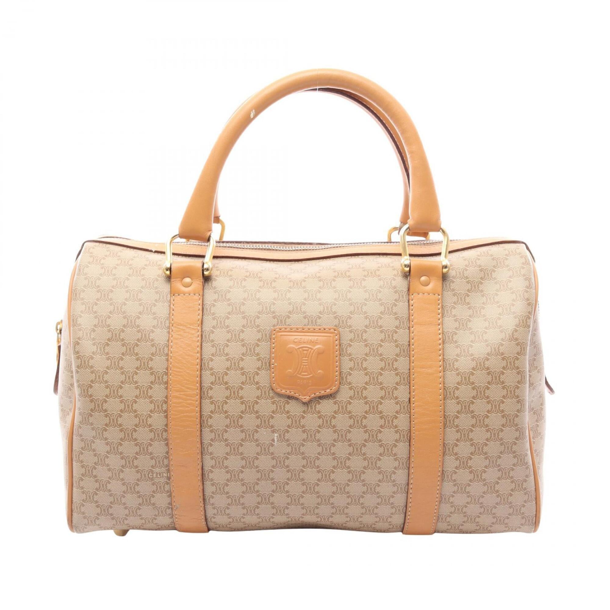 Celine Macadam Beige Brown Coated Canvas Handbag Tote Bag (Pre-Owned)
