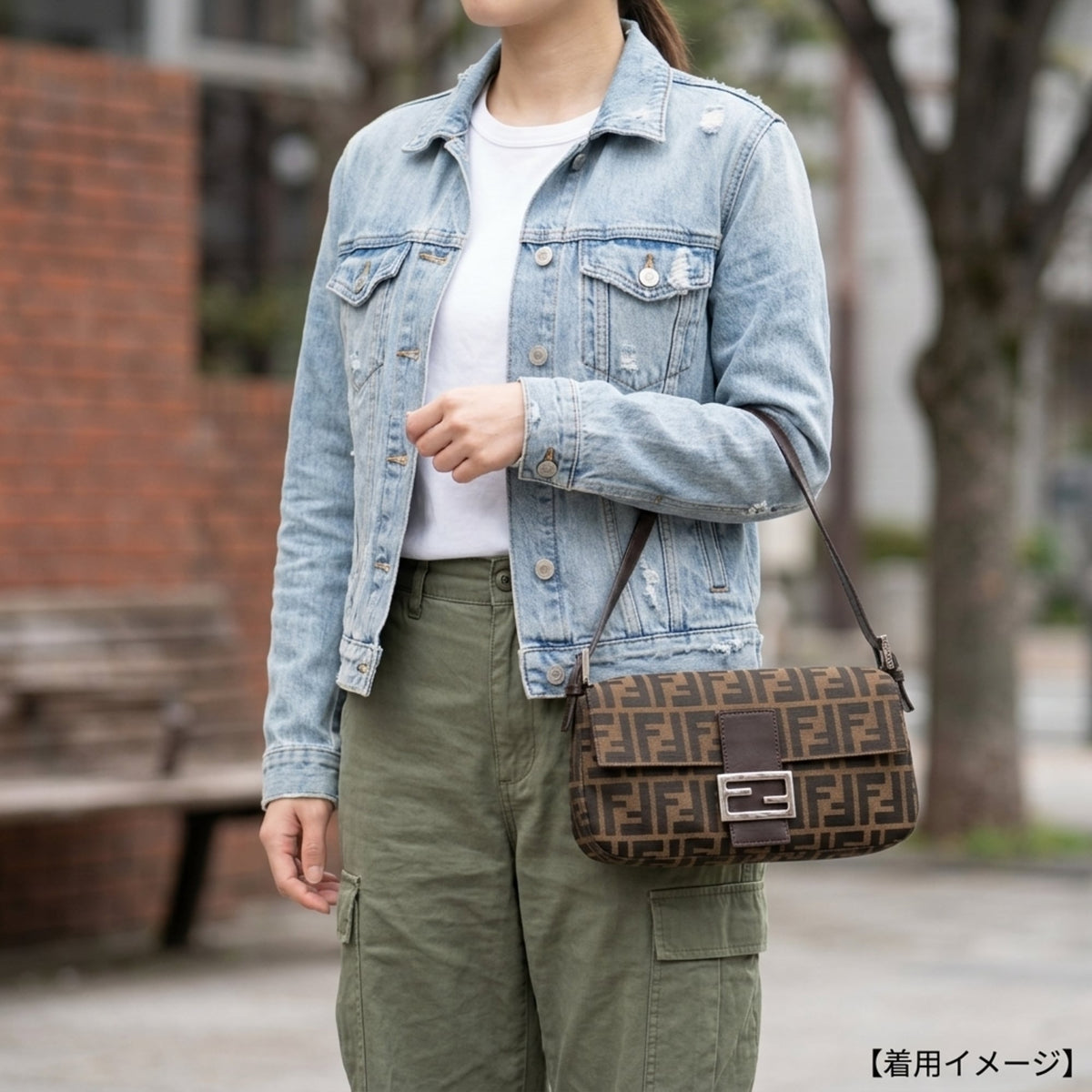 Fendi Zucca Brown Canvas Handbag (Pre-Owned)