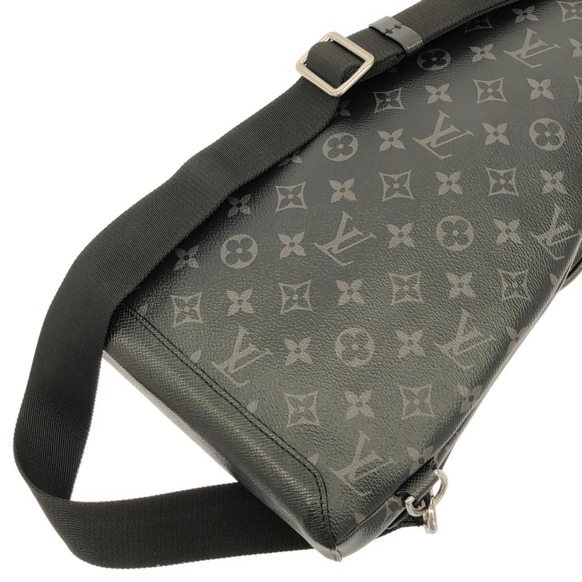 Louis Vuitton Black Coated Canvas Leather Shoulder Bag (Pre-Owned)