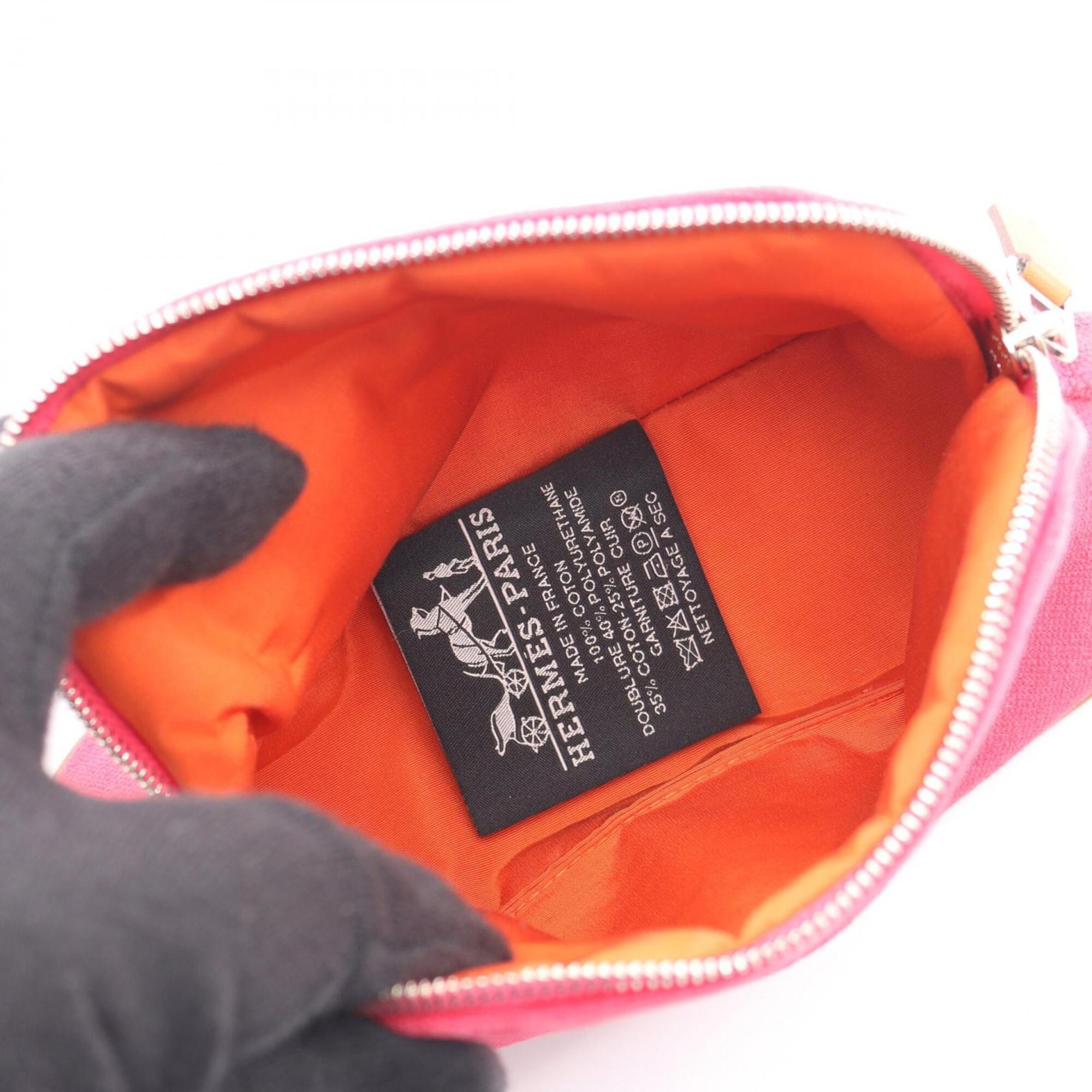 Hermes Pink Canvas Handbag Pouch (Pre-Owned)