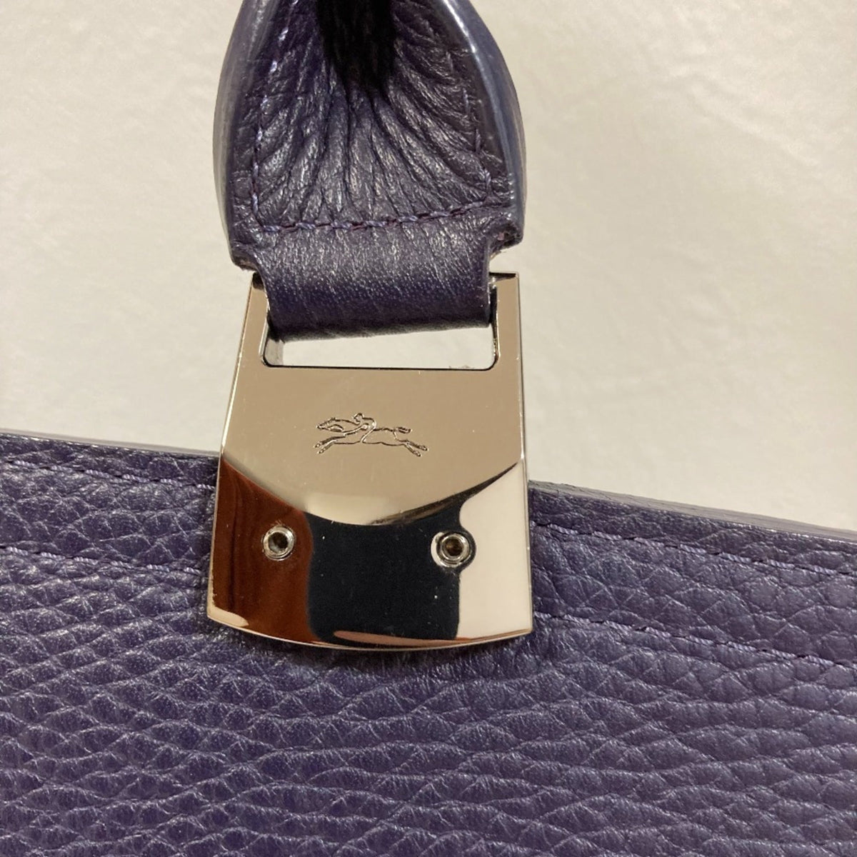 Longchamp Purple Handbag Tote Bag (Pre-Owned)