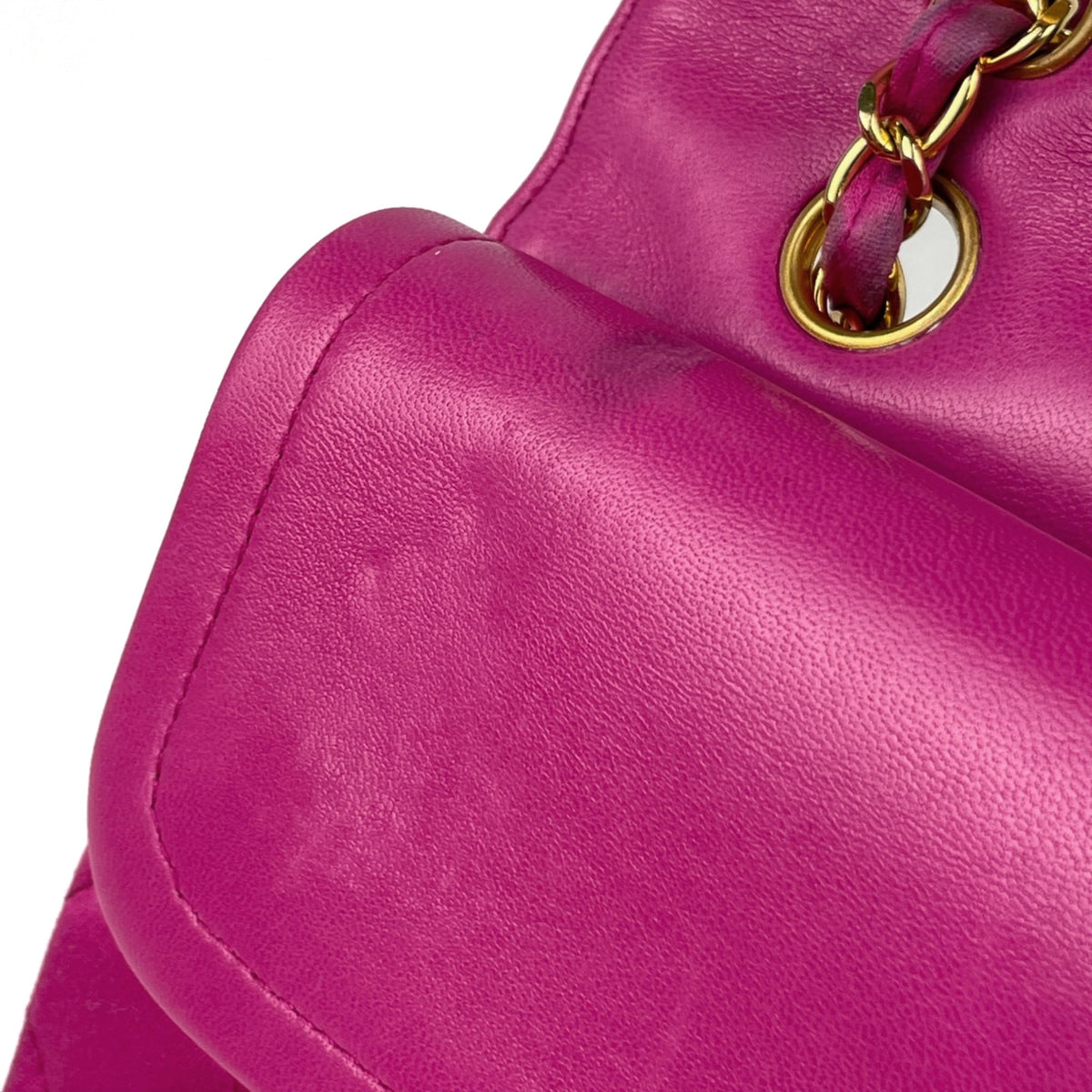 Chanel Pink Satin Leather Shoulder Bag (Pre-Owned)
