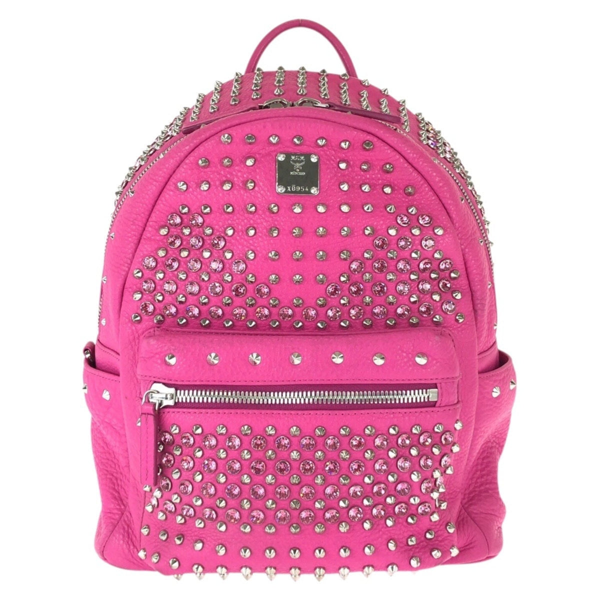 Mcm Pink Leather Rhinestone Backpack (Pre-Owned)