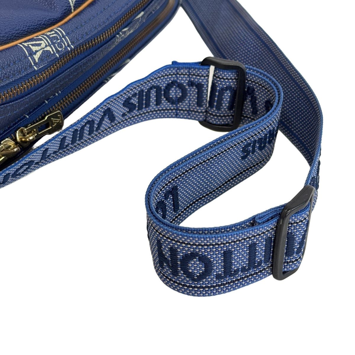 Louis Vuitton Blue Pvc Leather Messenger Bag Shoulder Bag (Pre-Owned)
