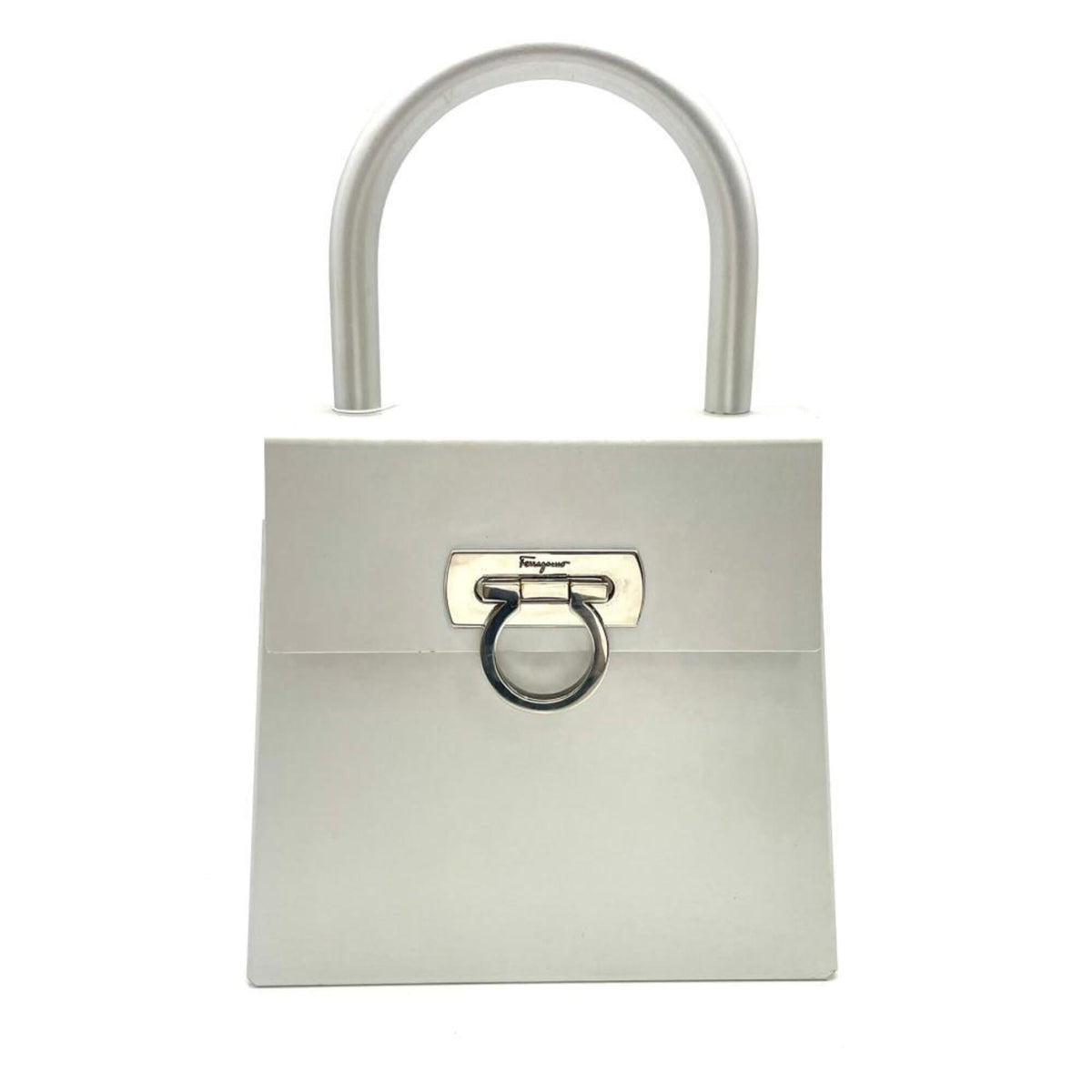 Salvatore Ferragamo Silver Aluminum Handbag (Pre-Owned)