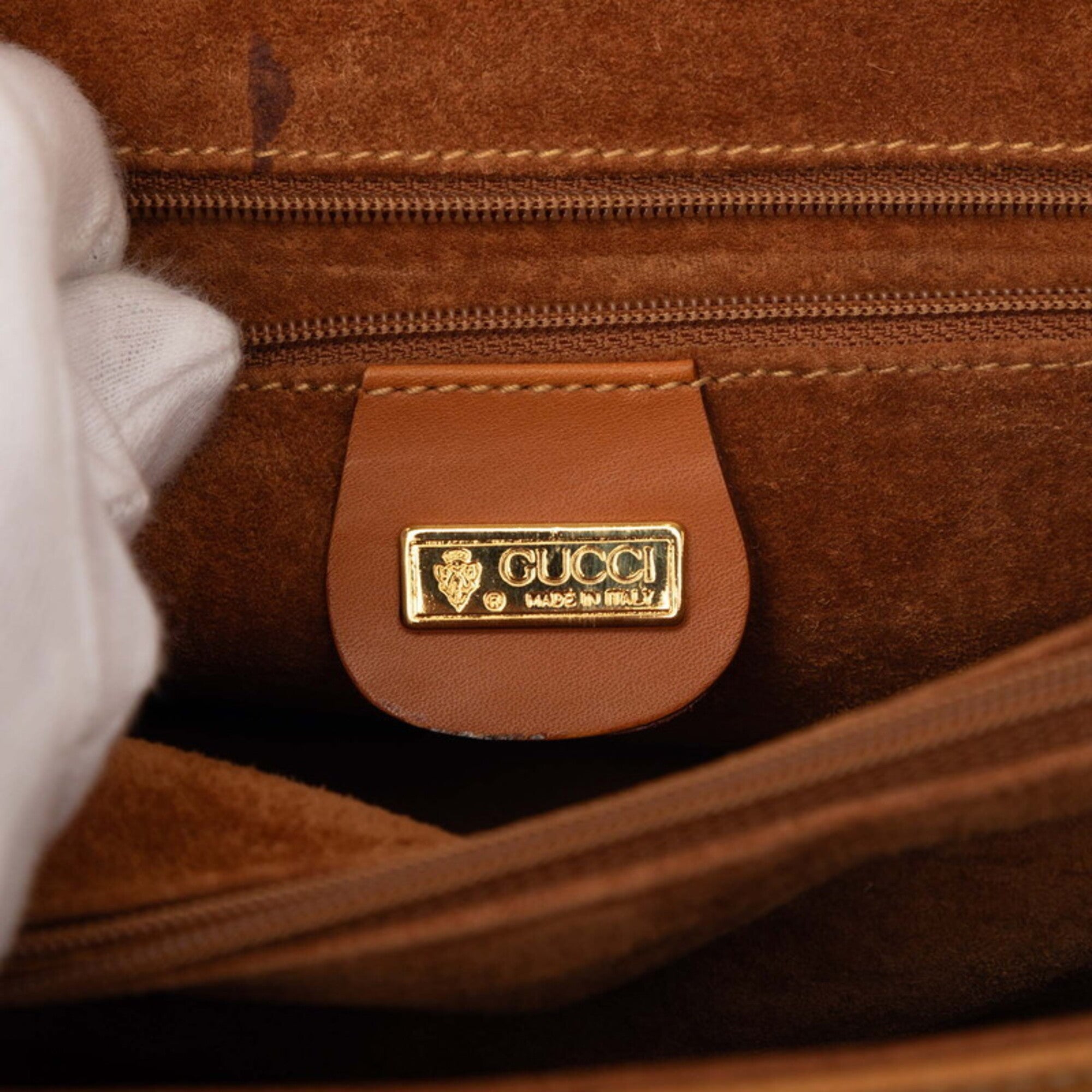 Gucci Brown Leather Handbag Shoulder Bag (Pre-Owned)