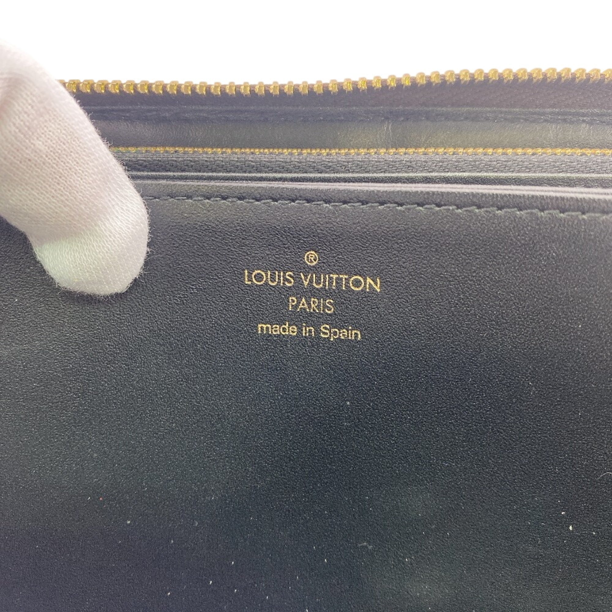 Louis Vuitton Brown Leather Long Wallet (Bi-Fold) (Pre-Owned)