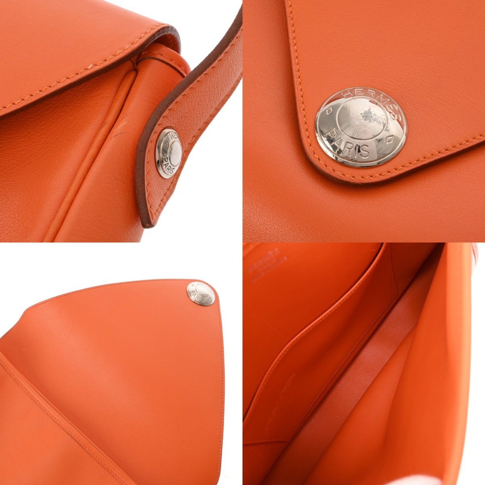Hermes Orange Gulliver Leather Shoulder Bag (Pre-Owned)