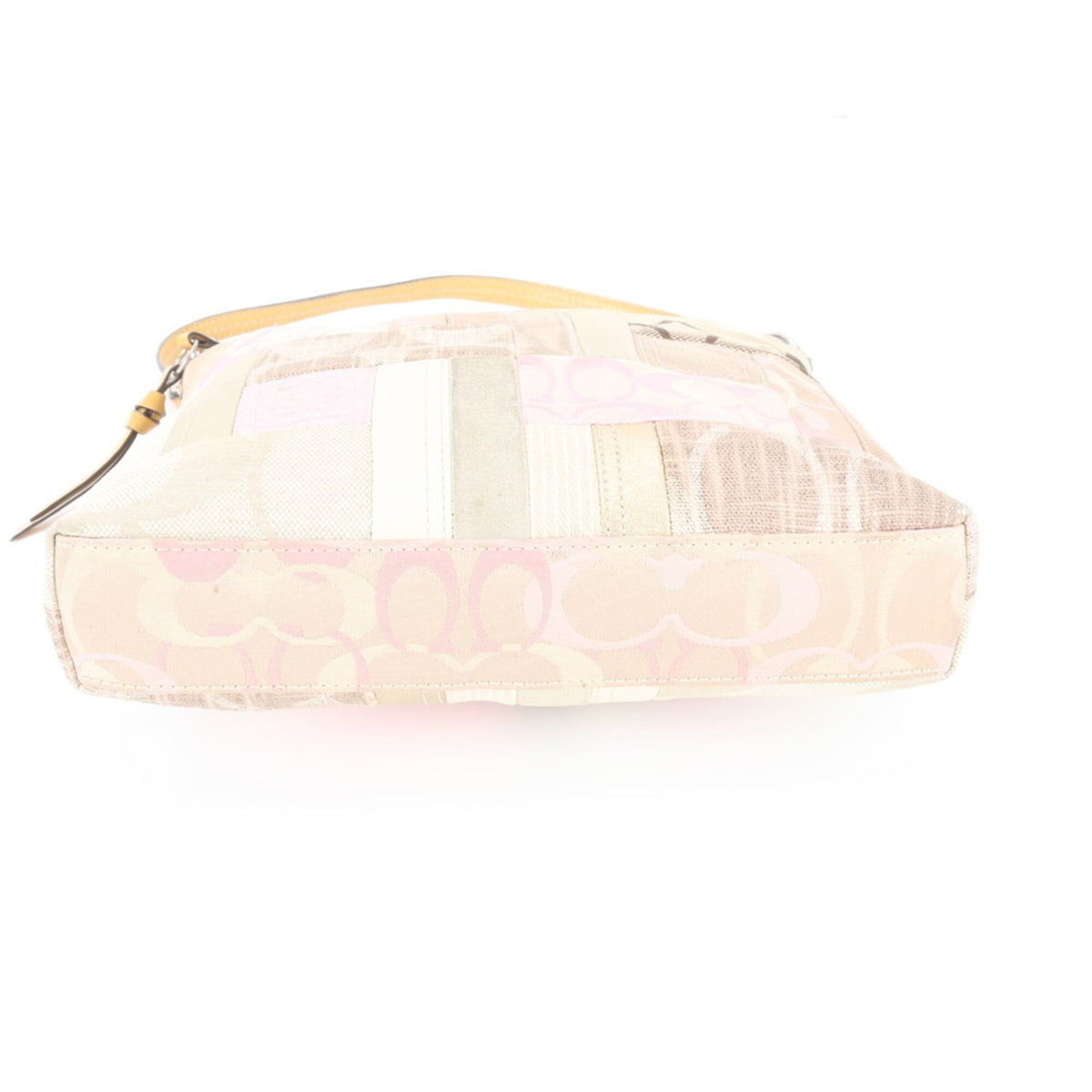 Coach Beige Leather Canvas Handbag Shoulder Bag (Pre-Owned)