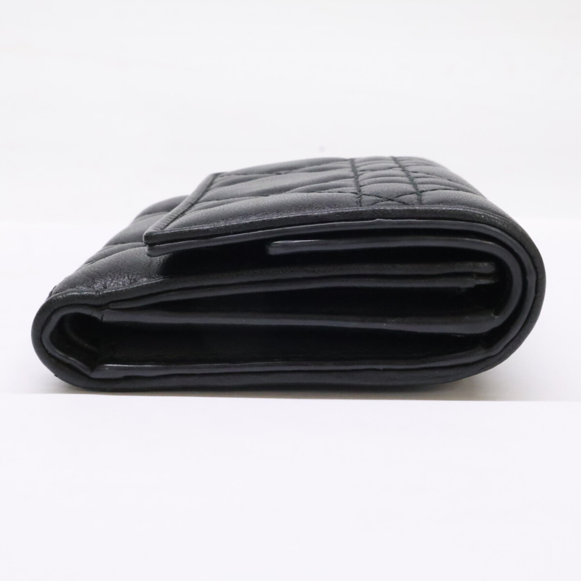 Christian Dior Black Leather Wallet (Tri-Fold) (Pre-Owned)