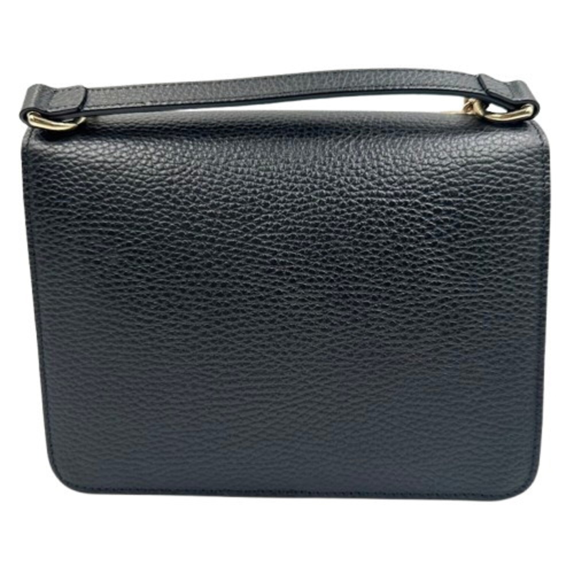 Gucci Gg Marmont Black Leather Shoulder Bag (Pre-Owned)