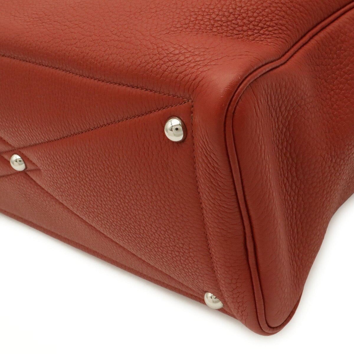 Hermes Red Color Taurillon Clemence Leather Handbag Shoulder Bag (Pre-Owned)