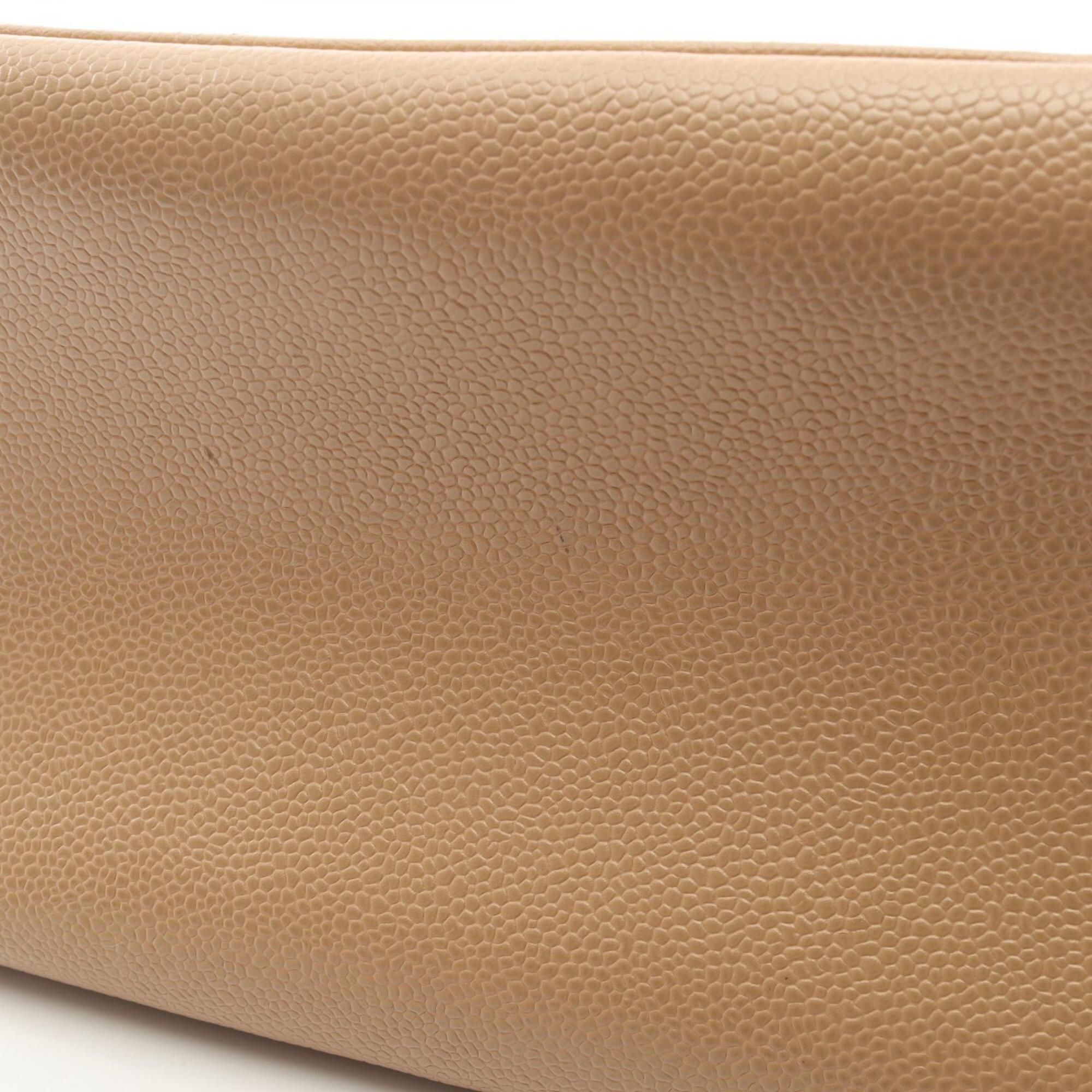 Chanel Beige Grained Calfskin Handbag Tote Bag (Pre-Owned)