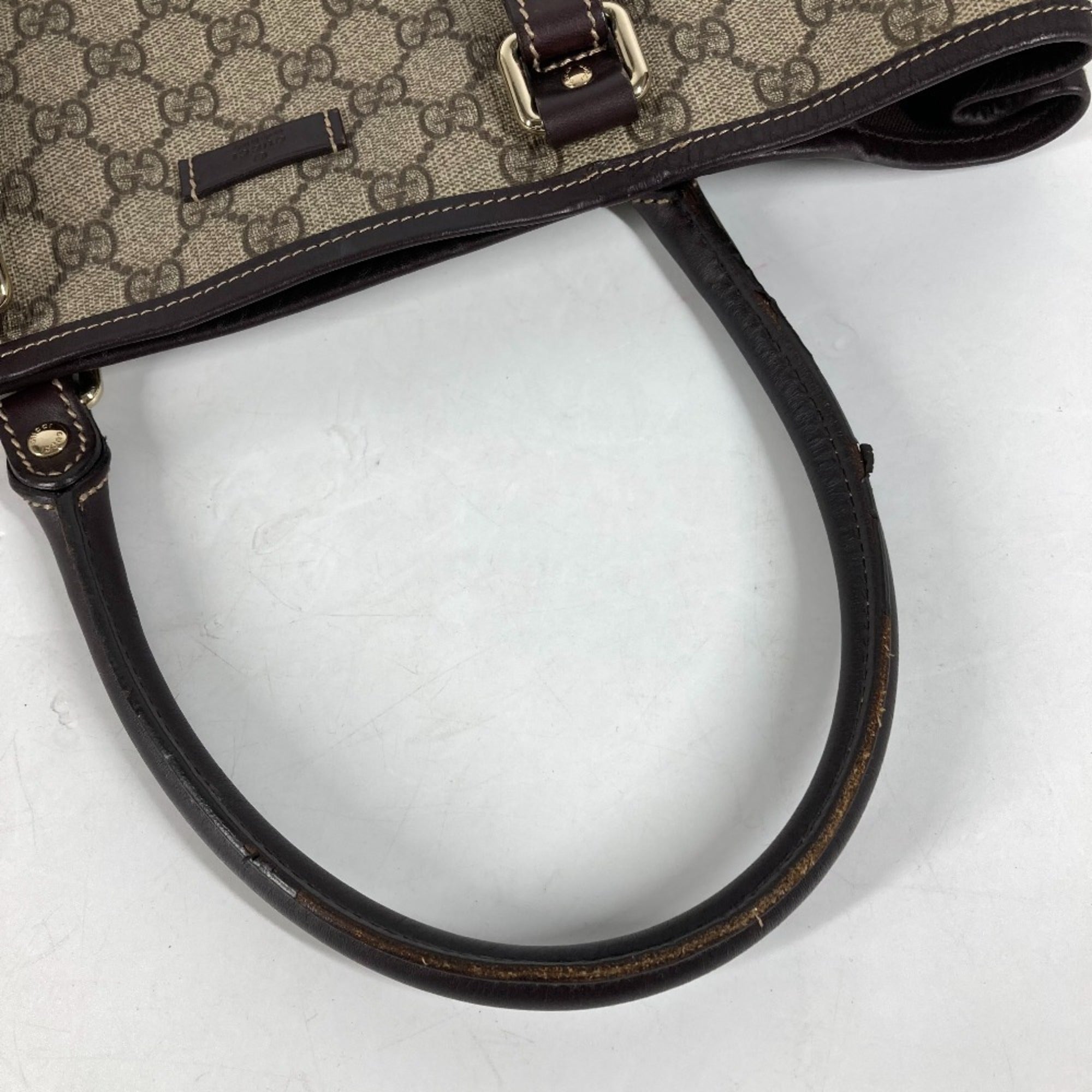 Gucci Gg Plus Beige Dark Brown Gg Plus Shoulder Bag Tote Bag (Pre-Owned)