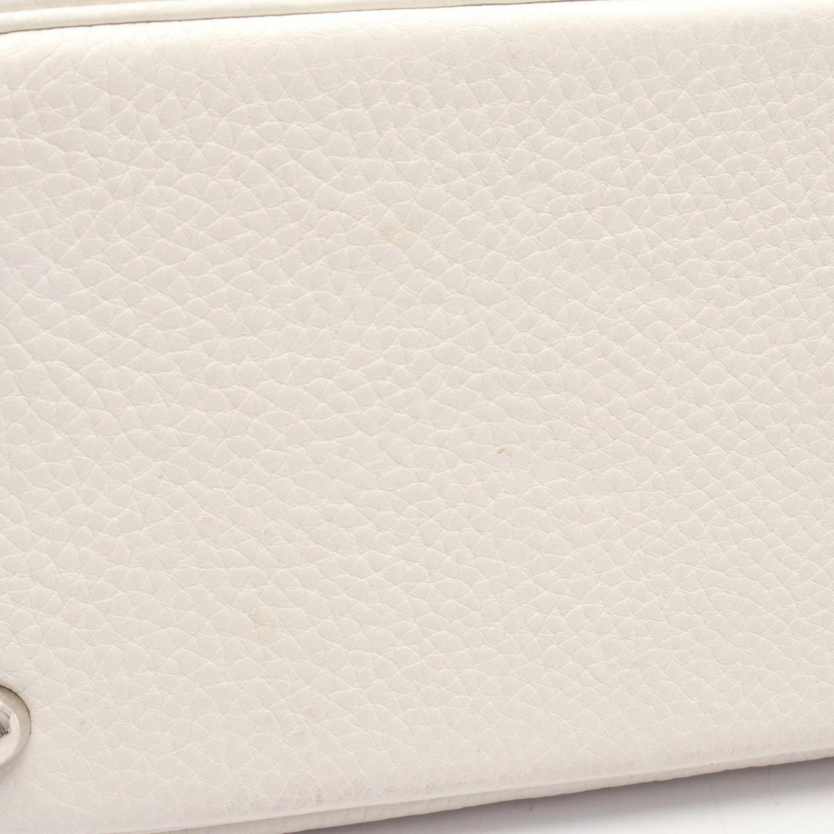 Hermes White Taurillon Clemence Leather Handbag (Pre-Owned)