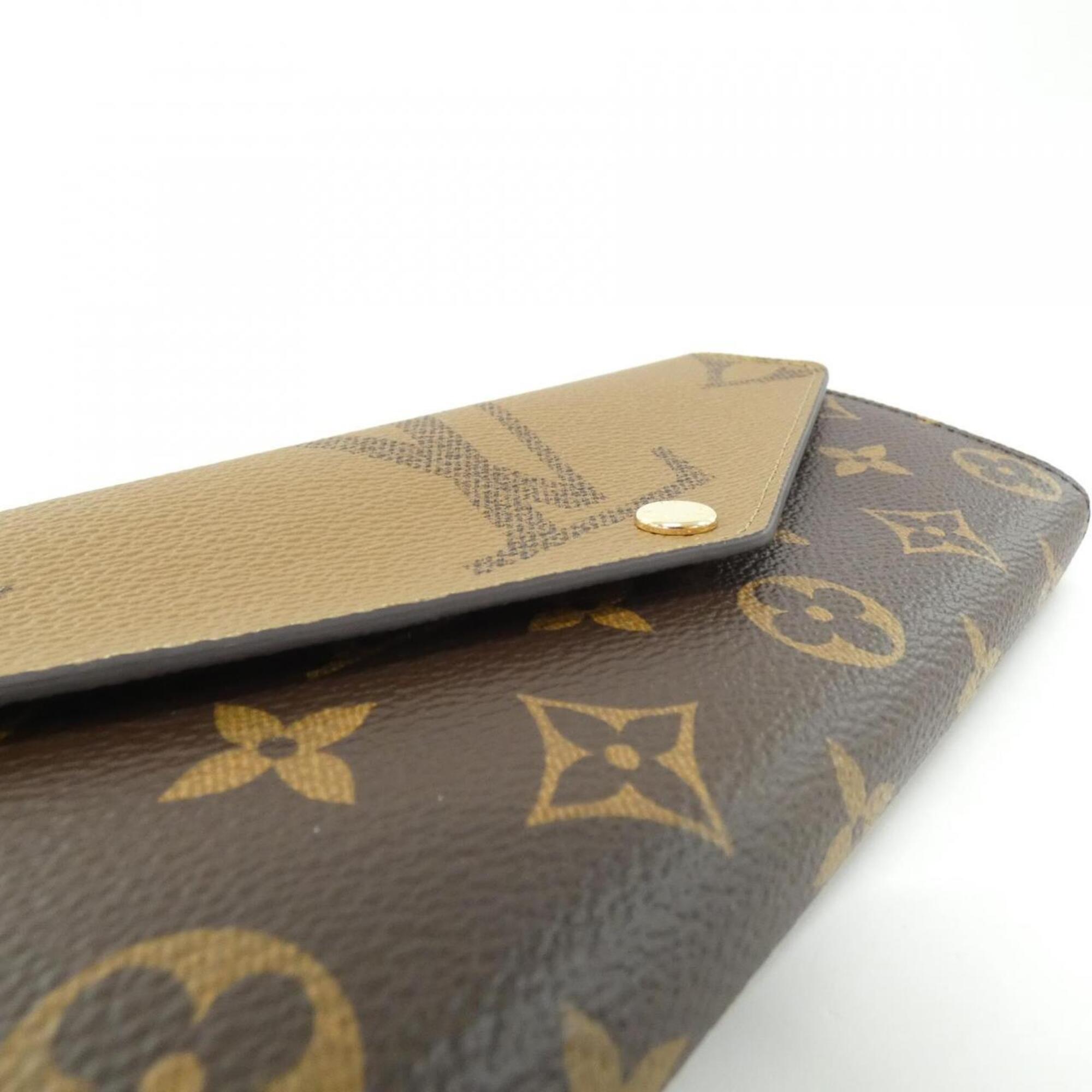 Louis Vuitton Marron Coated Canvas Long Wallet (Bi-Fold) (Pre-Owned)