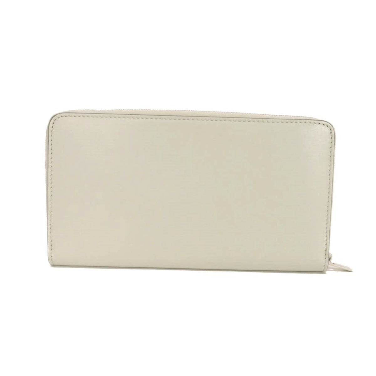 Celine Gray White Leather Long Wallet (Bi-Fold) (Pre-Owned)