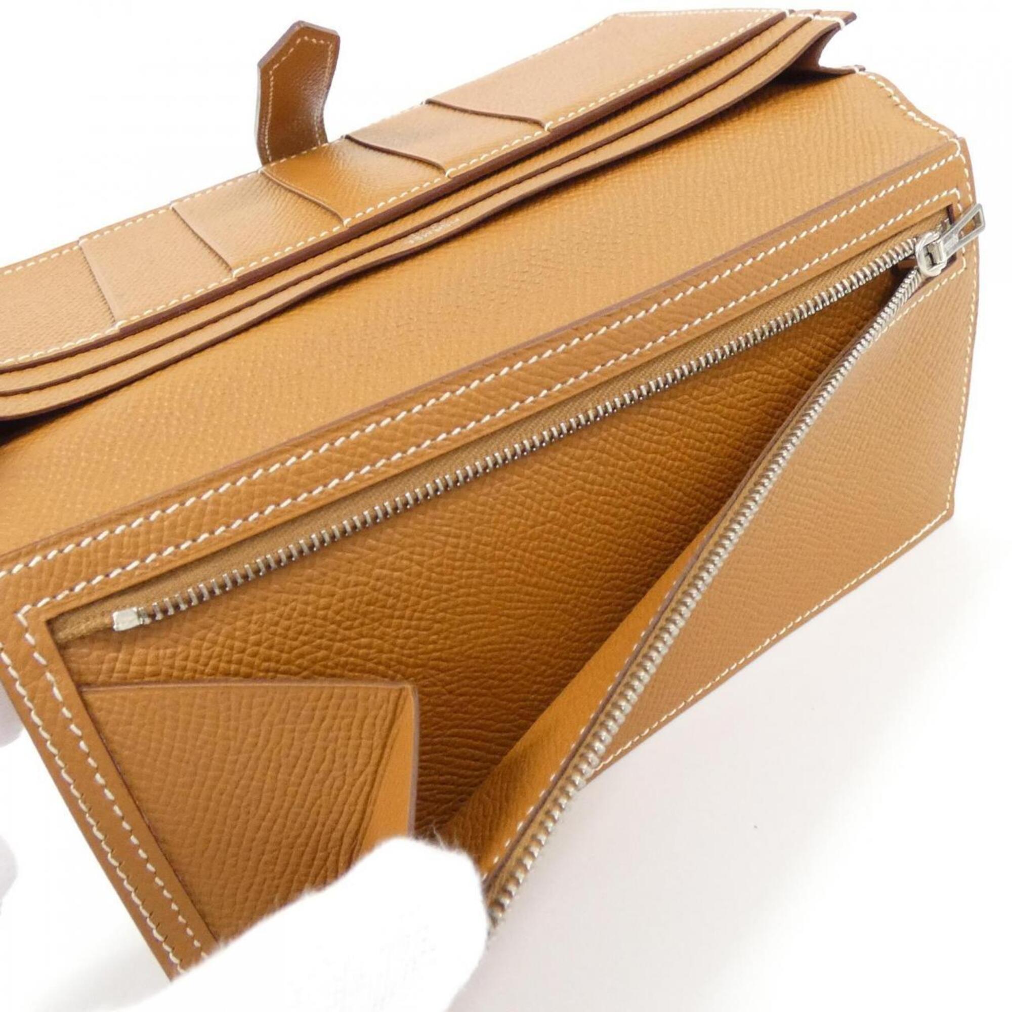 Hermes Brown Epsom Leather Long Wallet (Bi-Fold) (Pre-Owned)