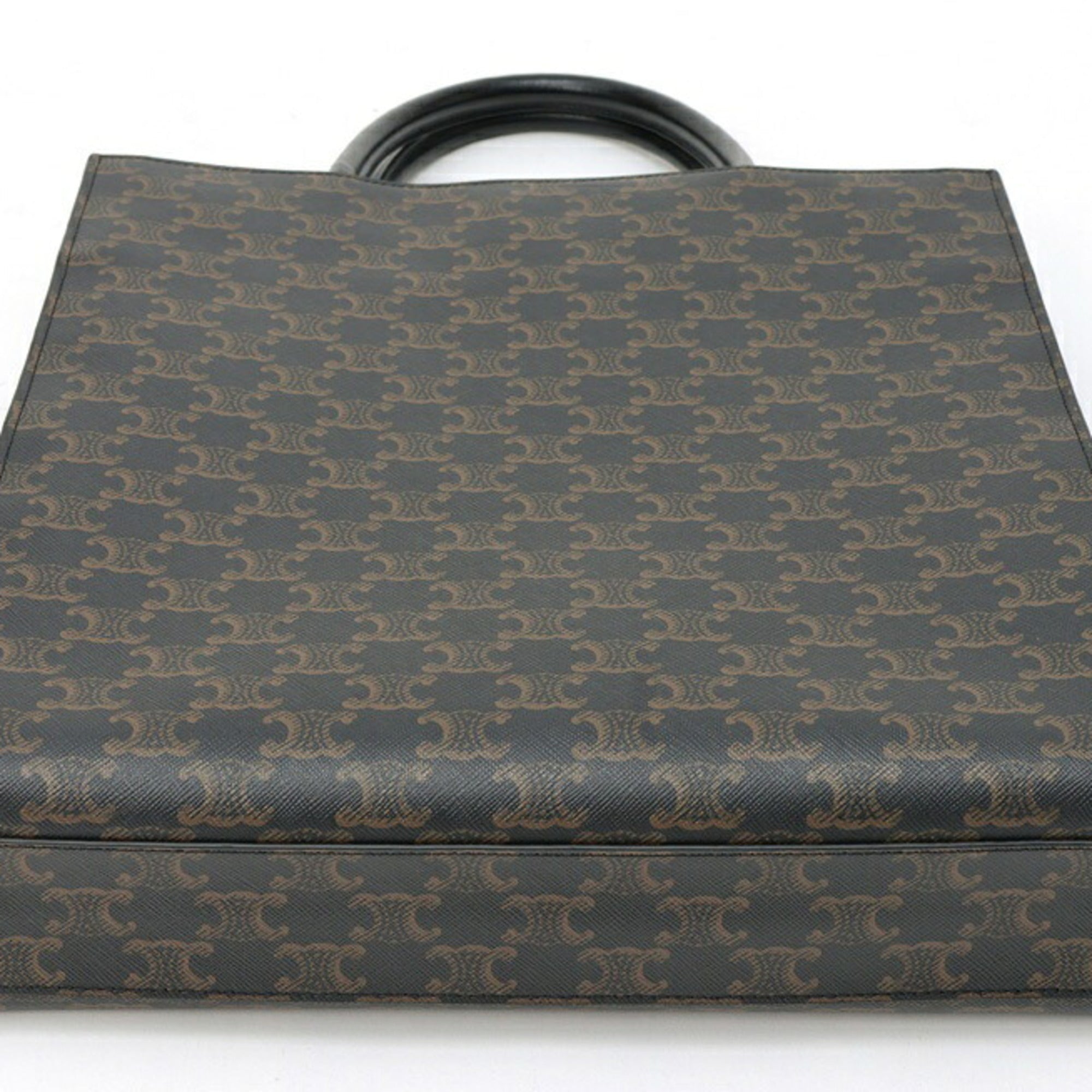Celine Cabas Black Coated Canvas Leather Tote Bag (Pre-Owned)