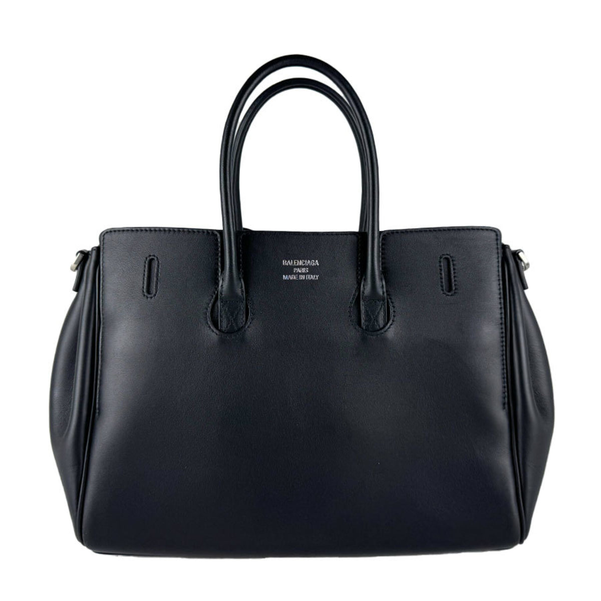 Balenciaga Black Leather Handbag Shoulder Bag (Pre-Owned)