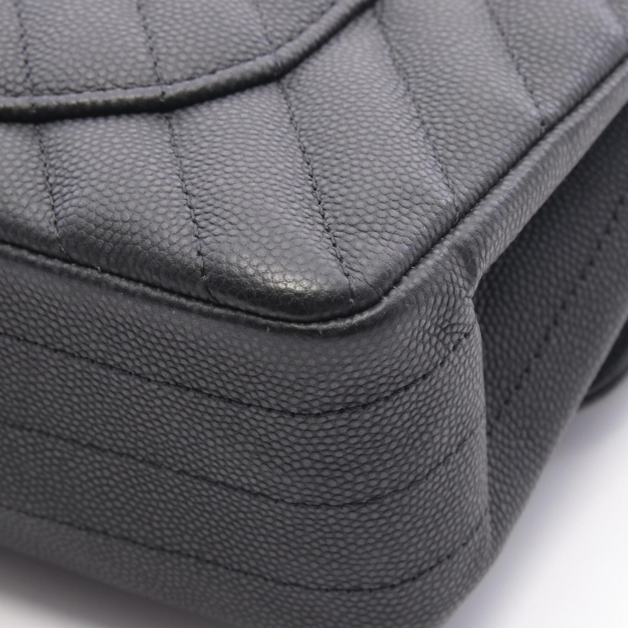 Chanel Black Grained Calfskin Handbag Shoulder Bag (Pre-Owned)
