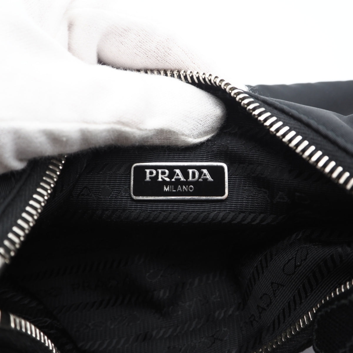 Prada Black Nylon Leather Shoulder Bag (Pre-Owned)