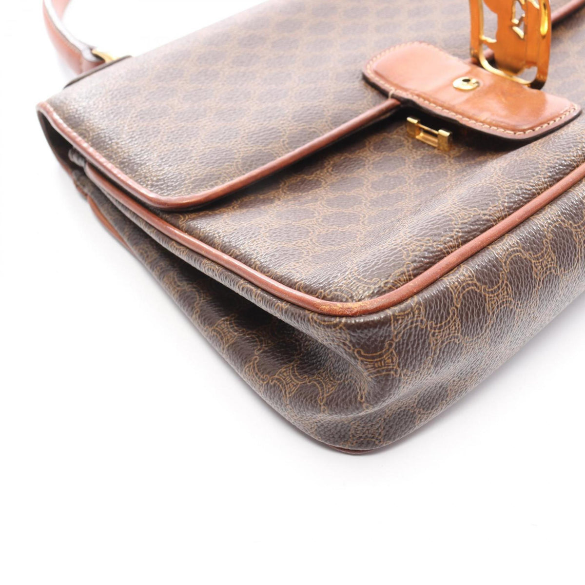 Celine Brown Coated Canvas Leather Handbag (Pre-Owned)