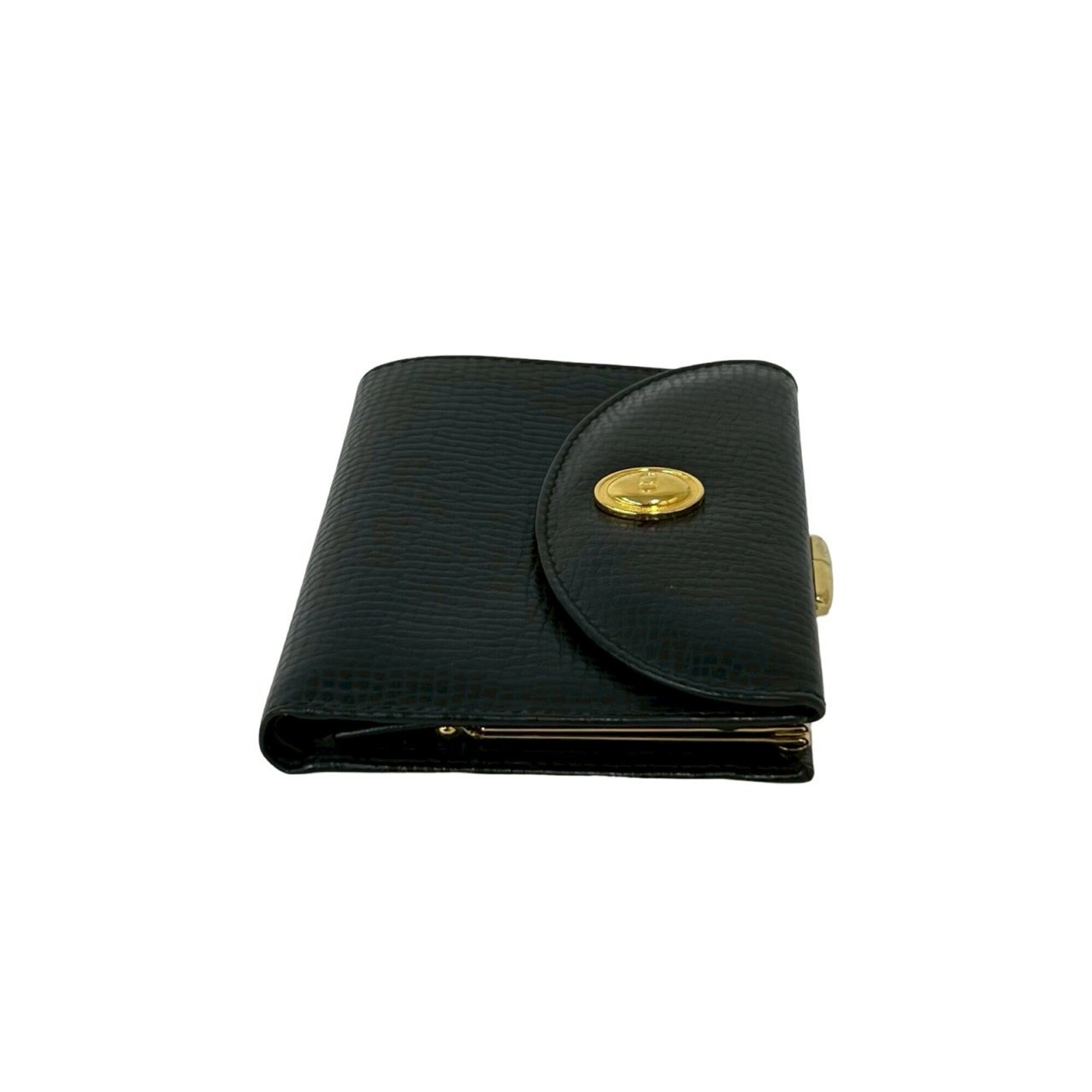Christian Dior Black Leather Wallet (Tri-Fold) (Pre-Owned)