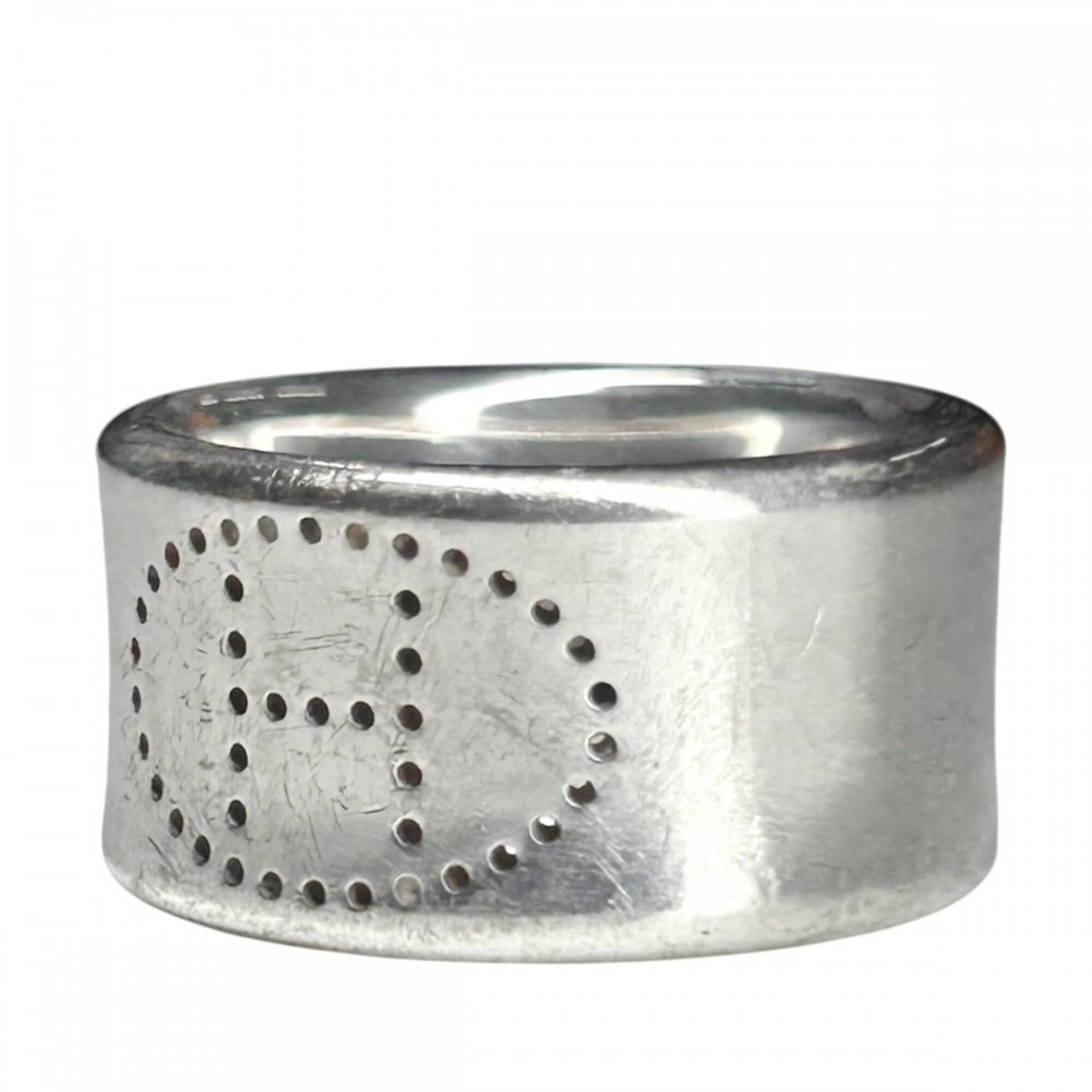 Hermes Silver Silver 925 Band Ring (Pre-Owned)
