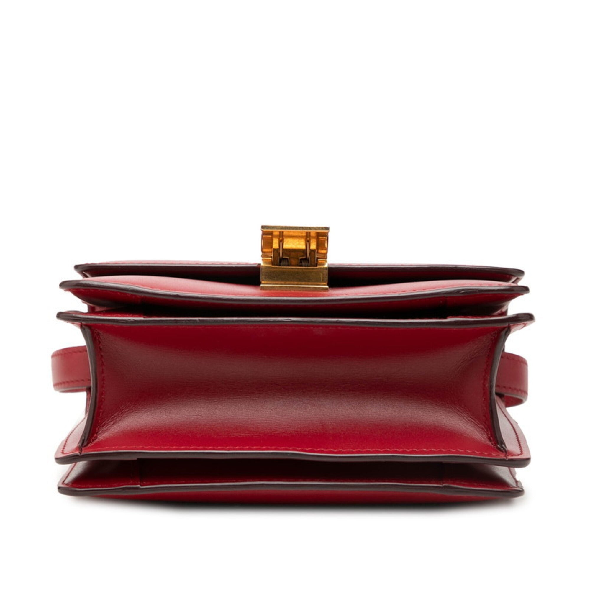 Celine Red Color Leather Shoulder Bag (Pre-Owned)