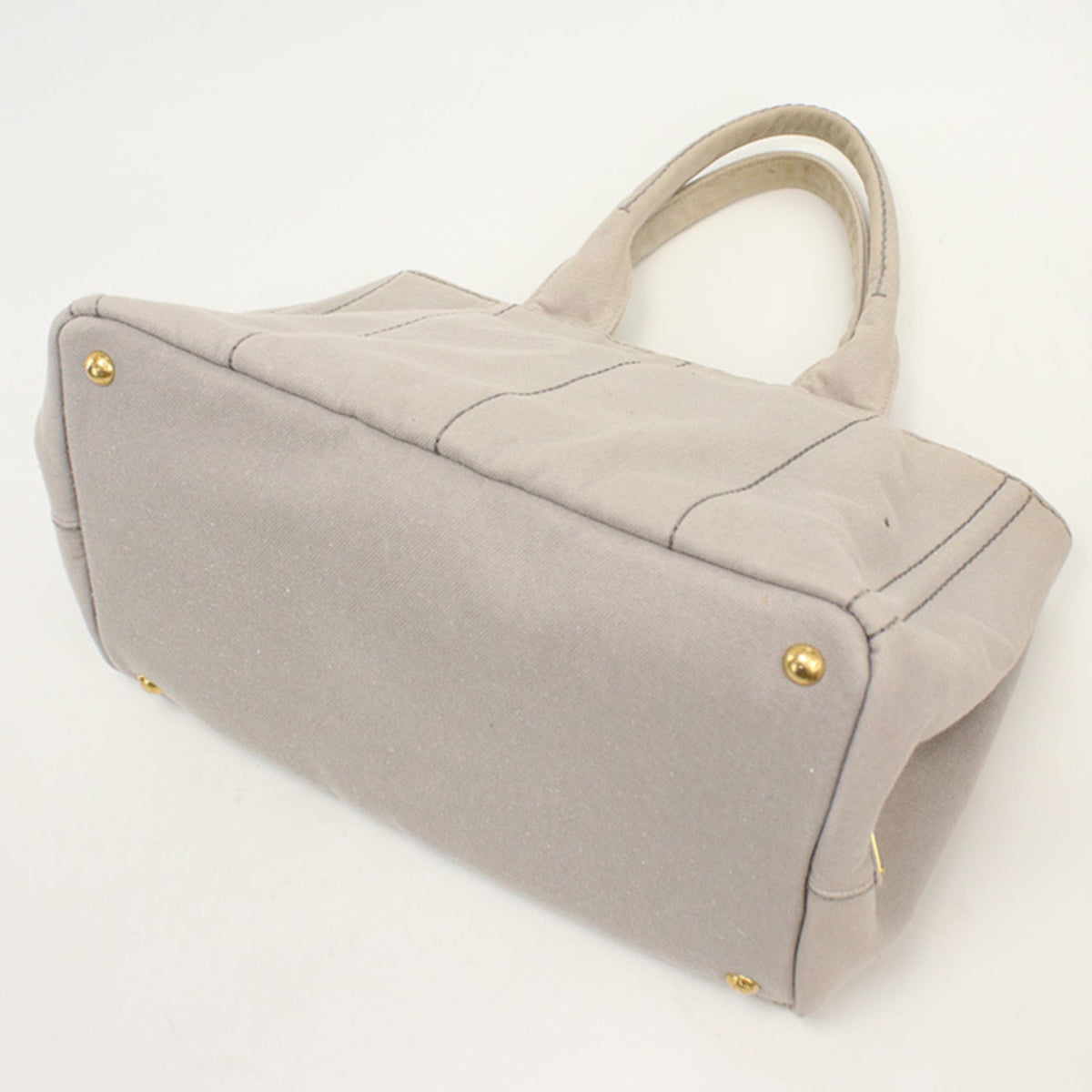 Prada Gray Canvas Tote Bag (Pre-Owned)