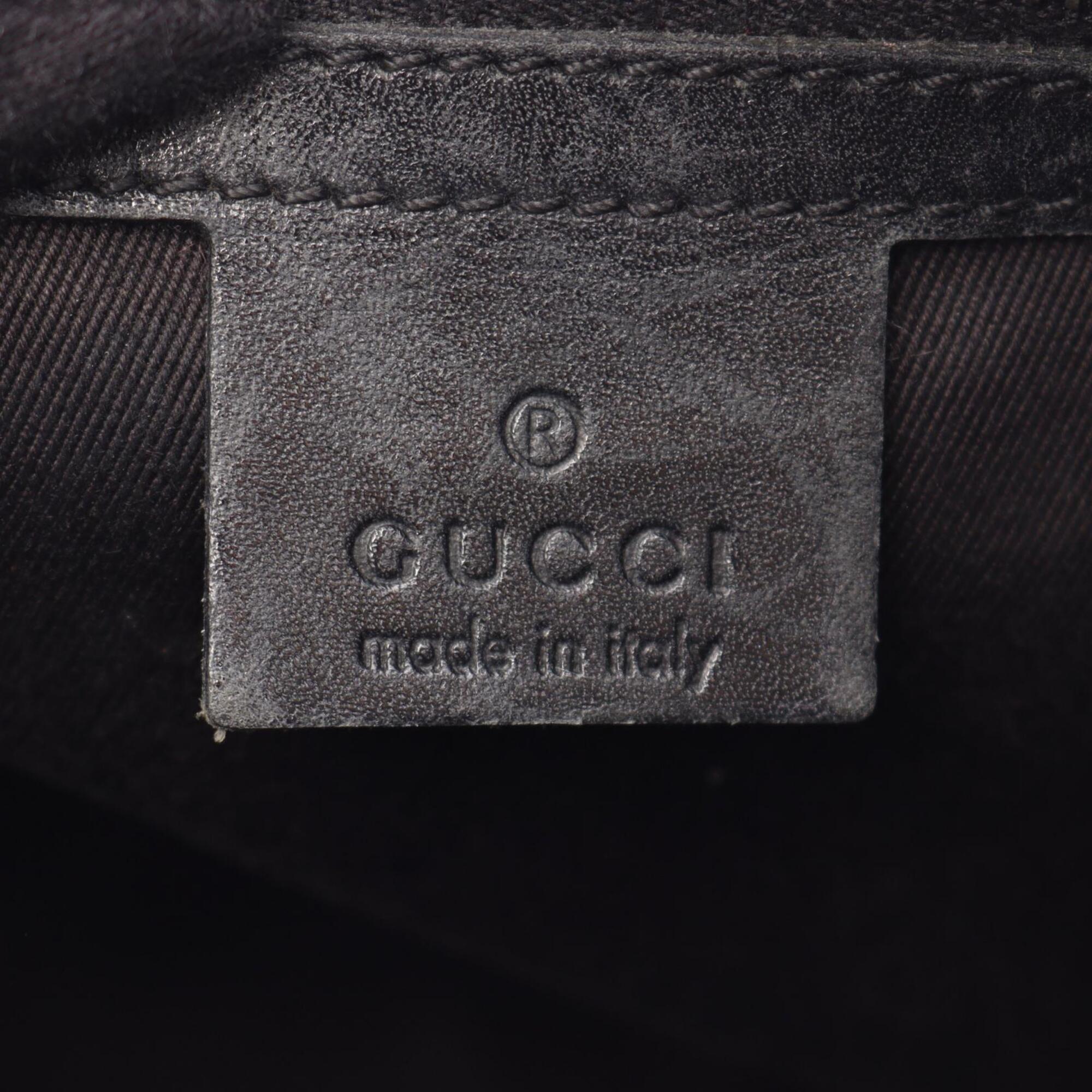 Gucci Black Canvas Leather Tote Bag (Pre-Owned)