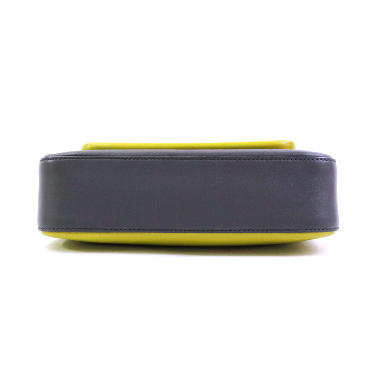 Fendi Gray Yellow Leather Shoulder Bag (Pre-Owned)