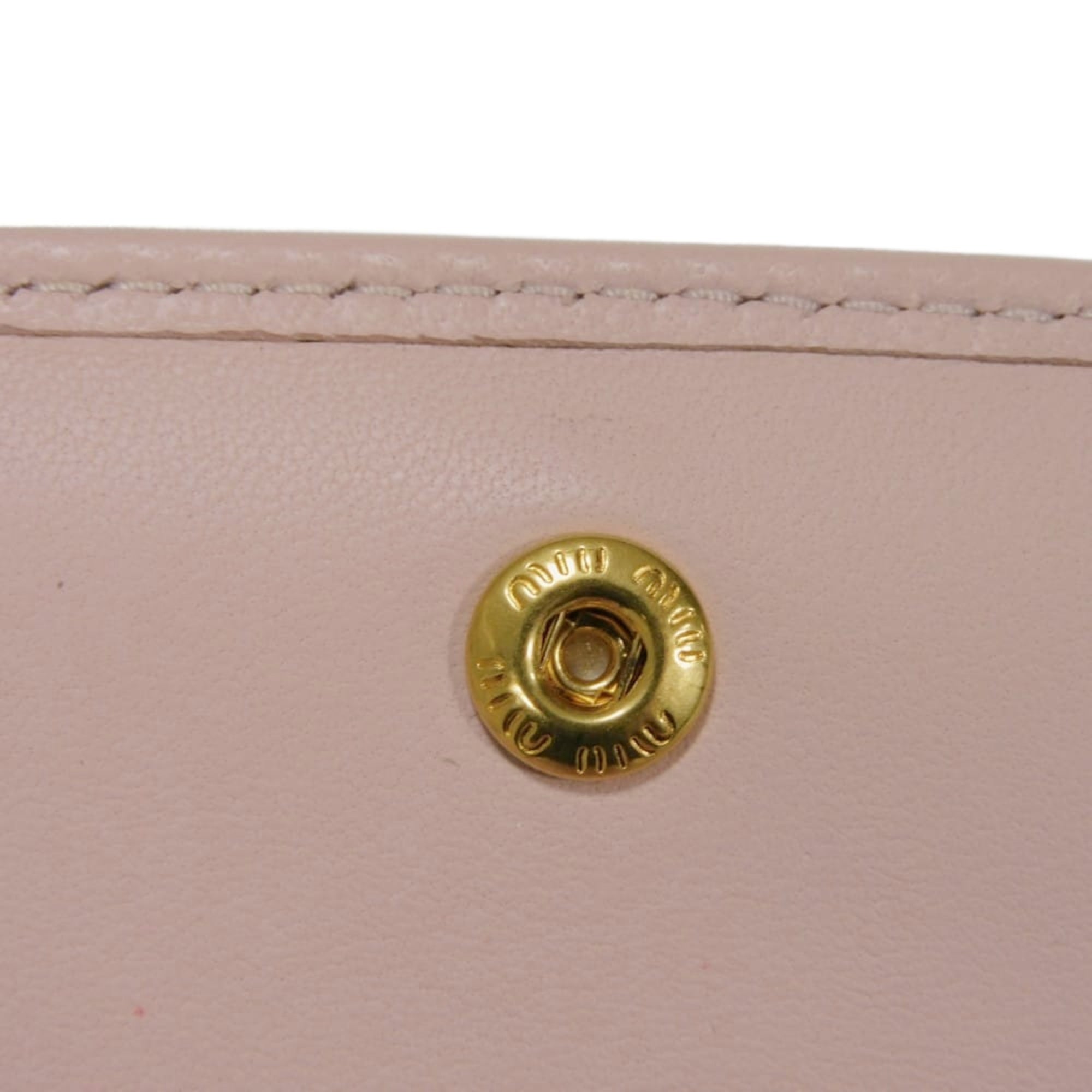 Miu Miu Pink White Leather Wallet (Bi-Fold) (Pre-Owned)