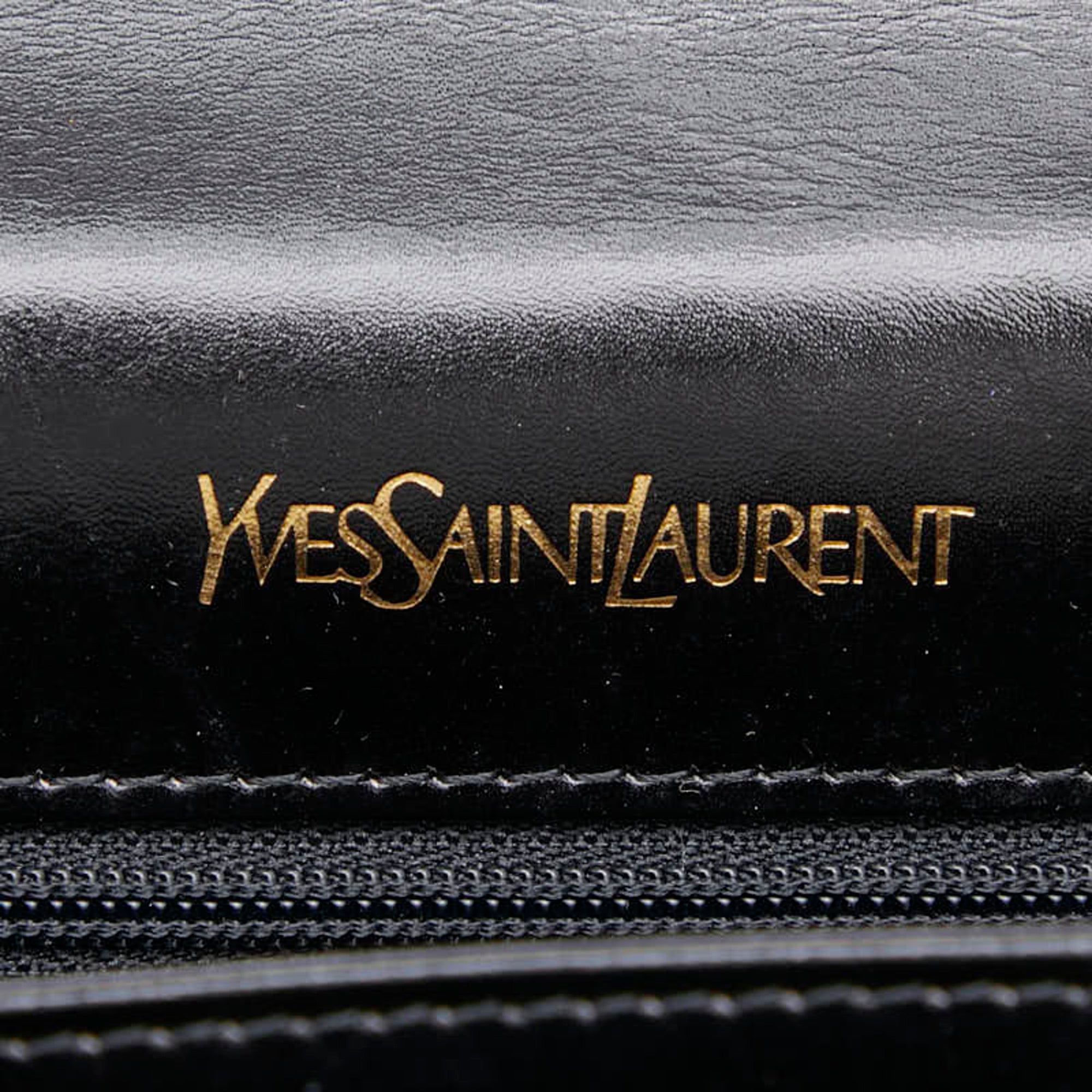 Saint Laurent Black Navy Leather Shoulder Bag (Pre-Owned)