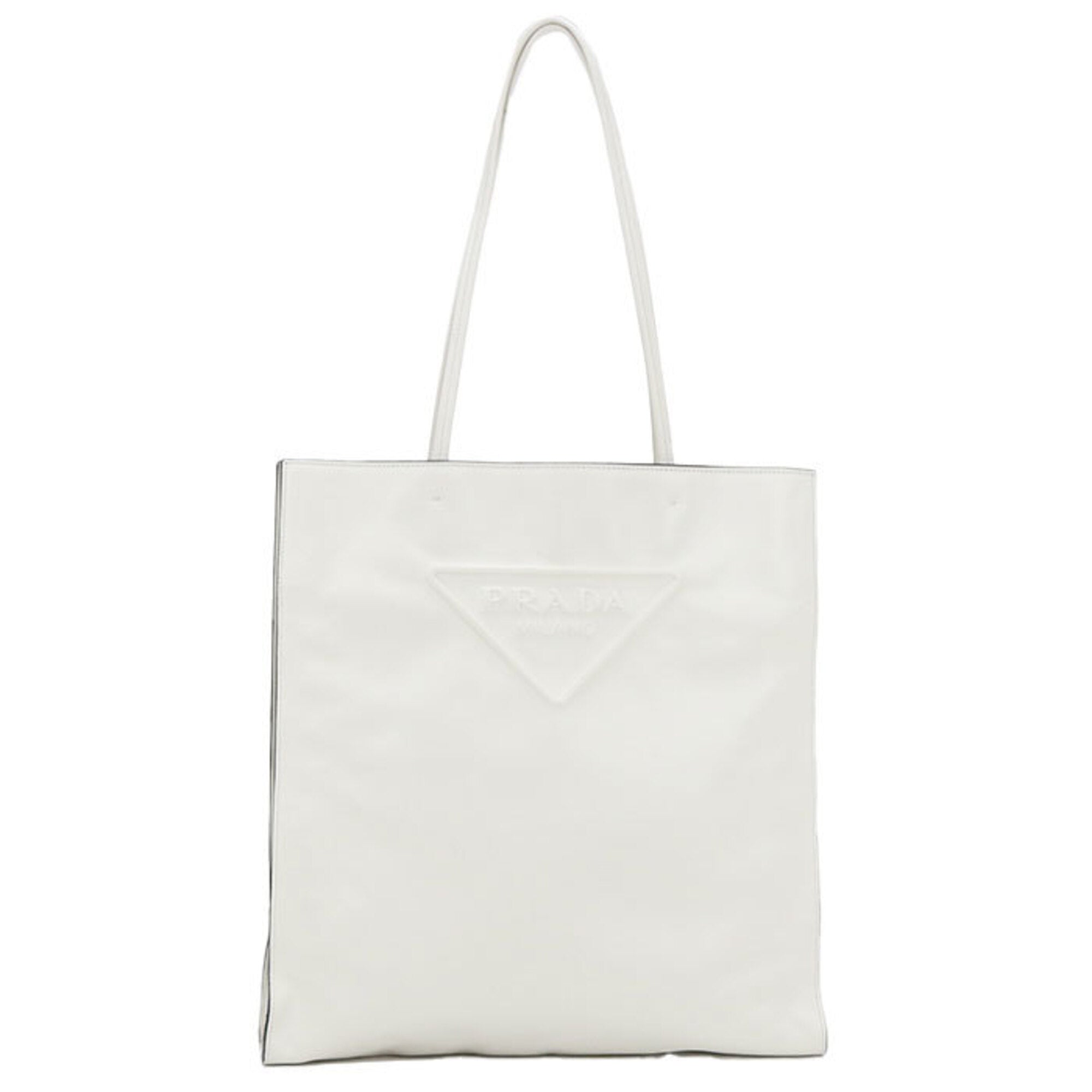 Prada White Leather Tote Bag (Pre-Owned)