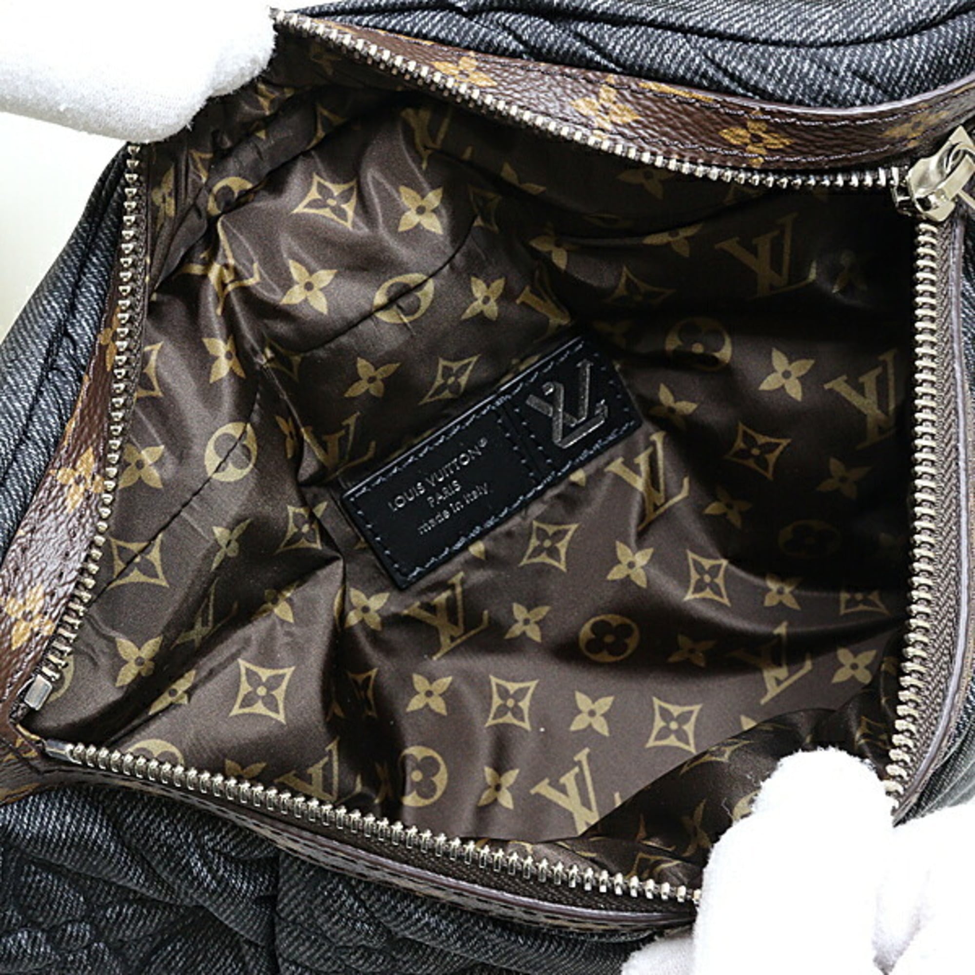 Louis Vuitton Black Brown Nylon Leather Crossbody Bag Shoulder Bag (Pre-Owned)