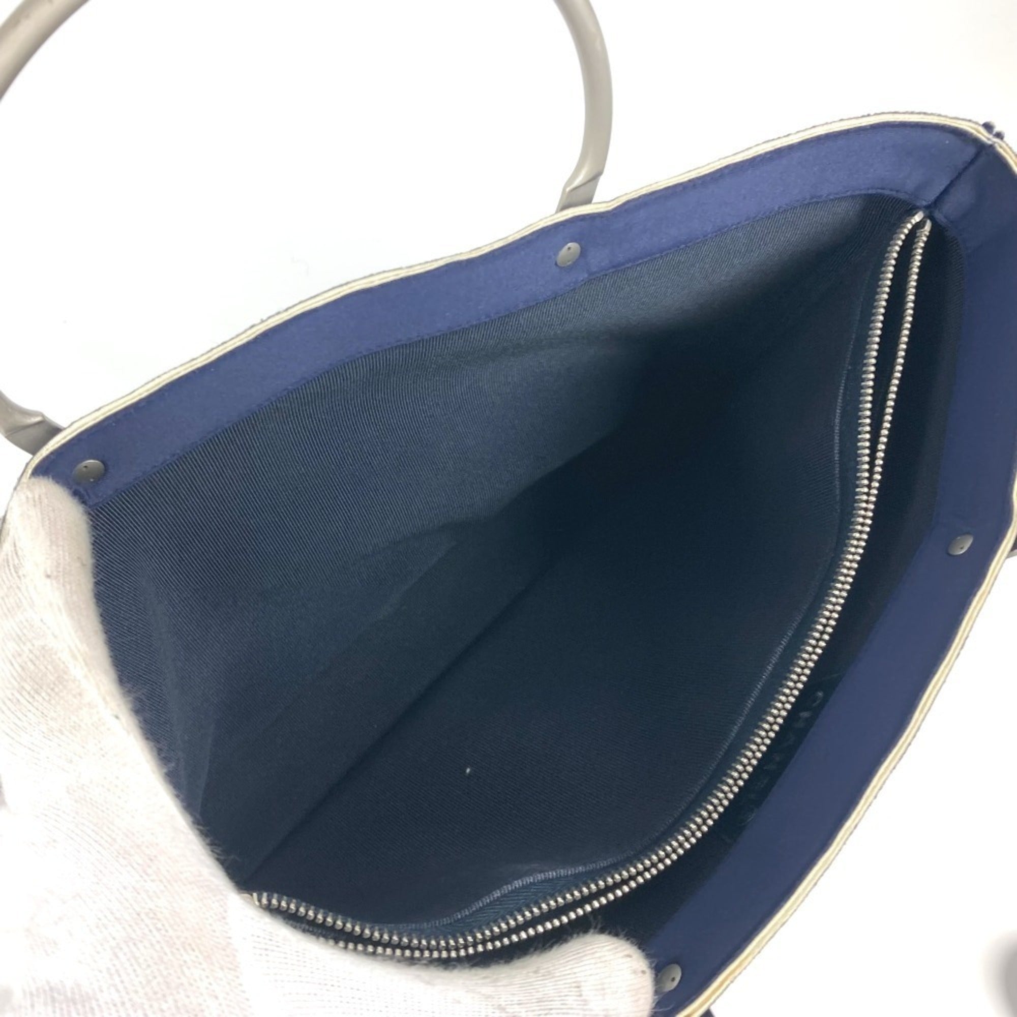 Chanel Navy Polyamide Handbag Tote Bag (Pre-Owned)