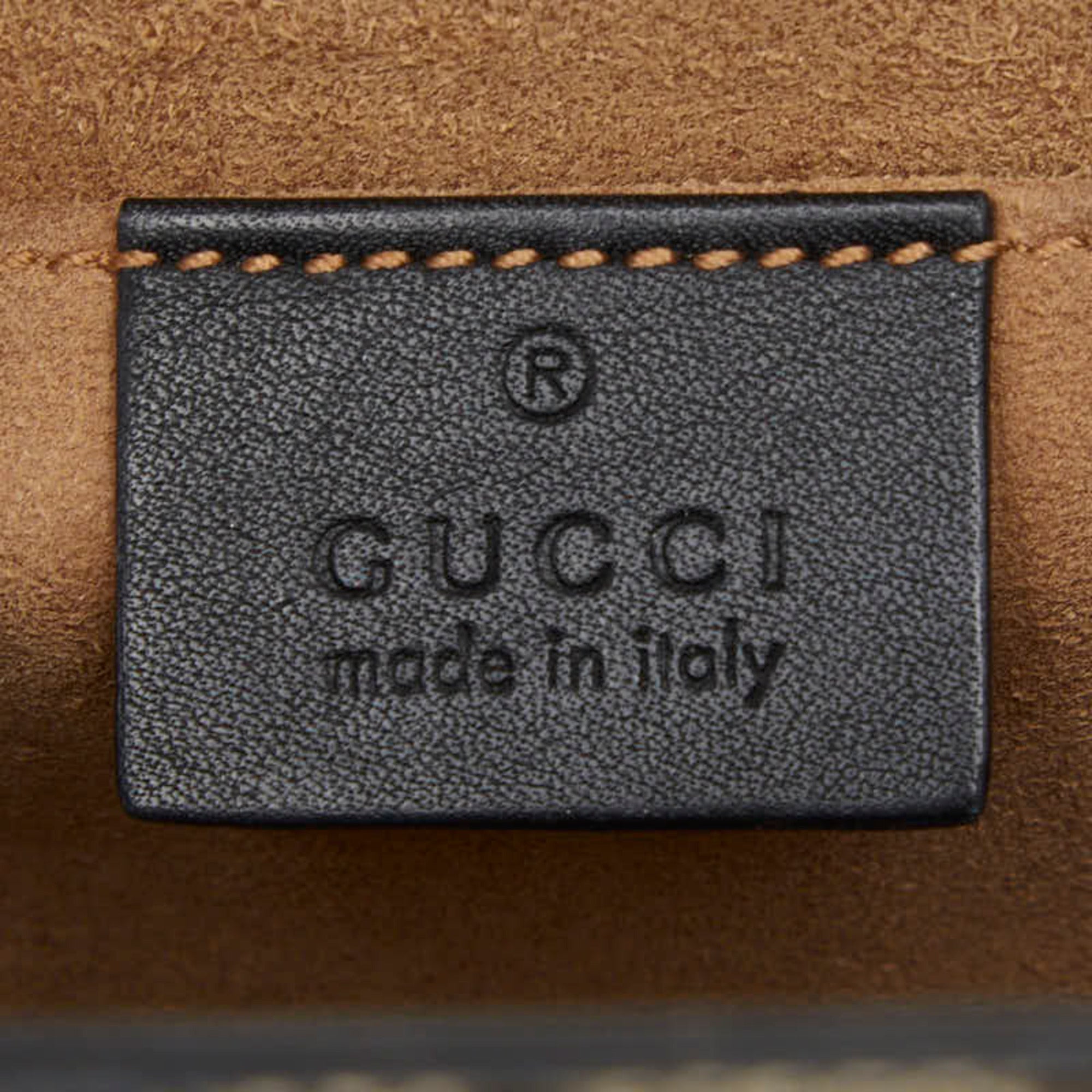 Gucci Black Brown Leather Shoulder Bag (Pre-Owned)