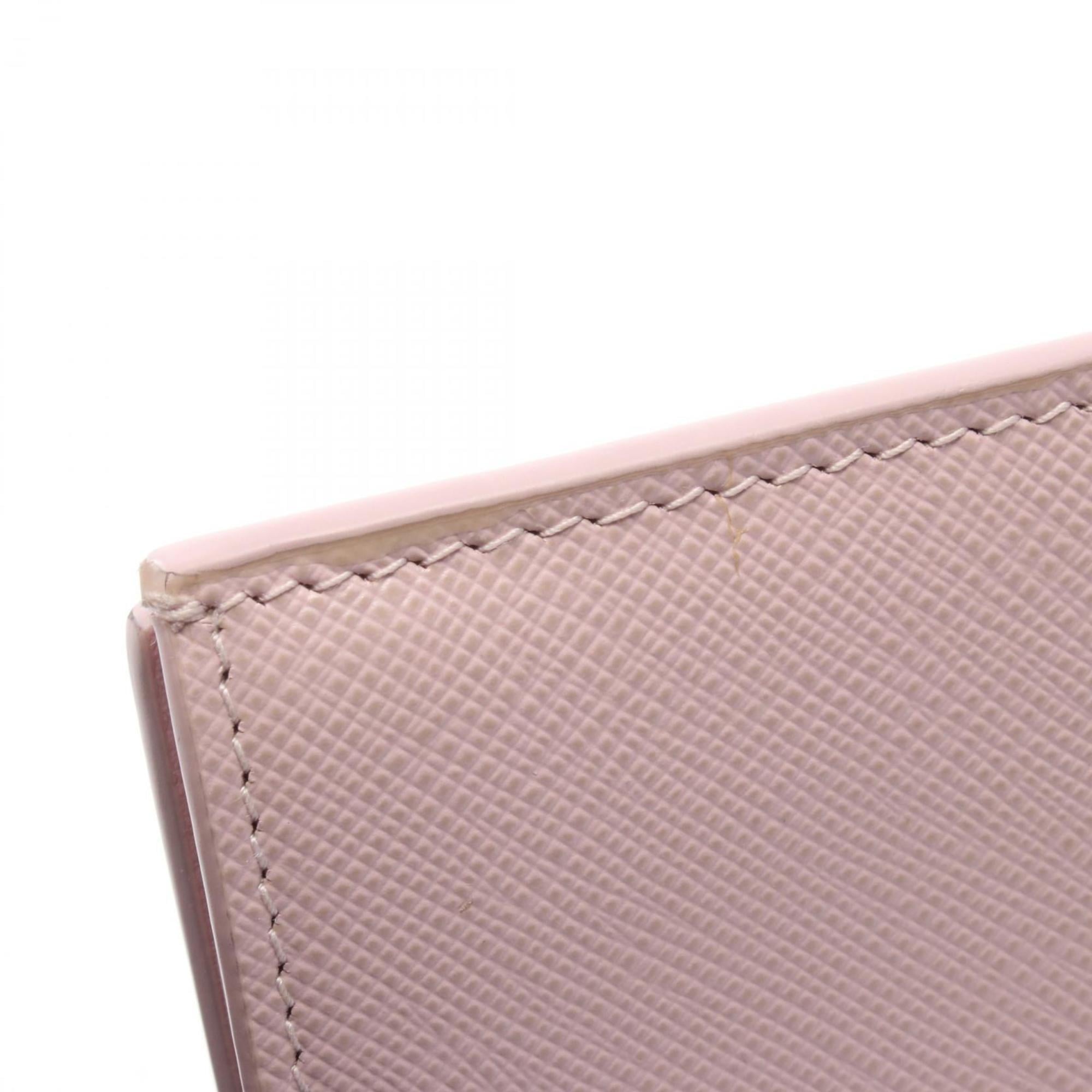 Prada Pink Leather Long Wallet (Bi-Fold) (Pre-Owned)